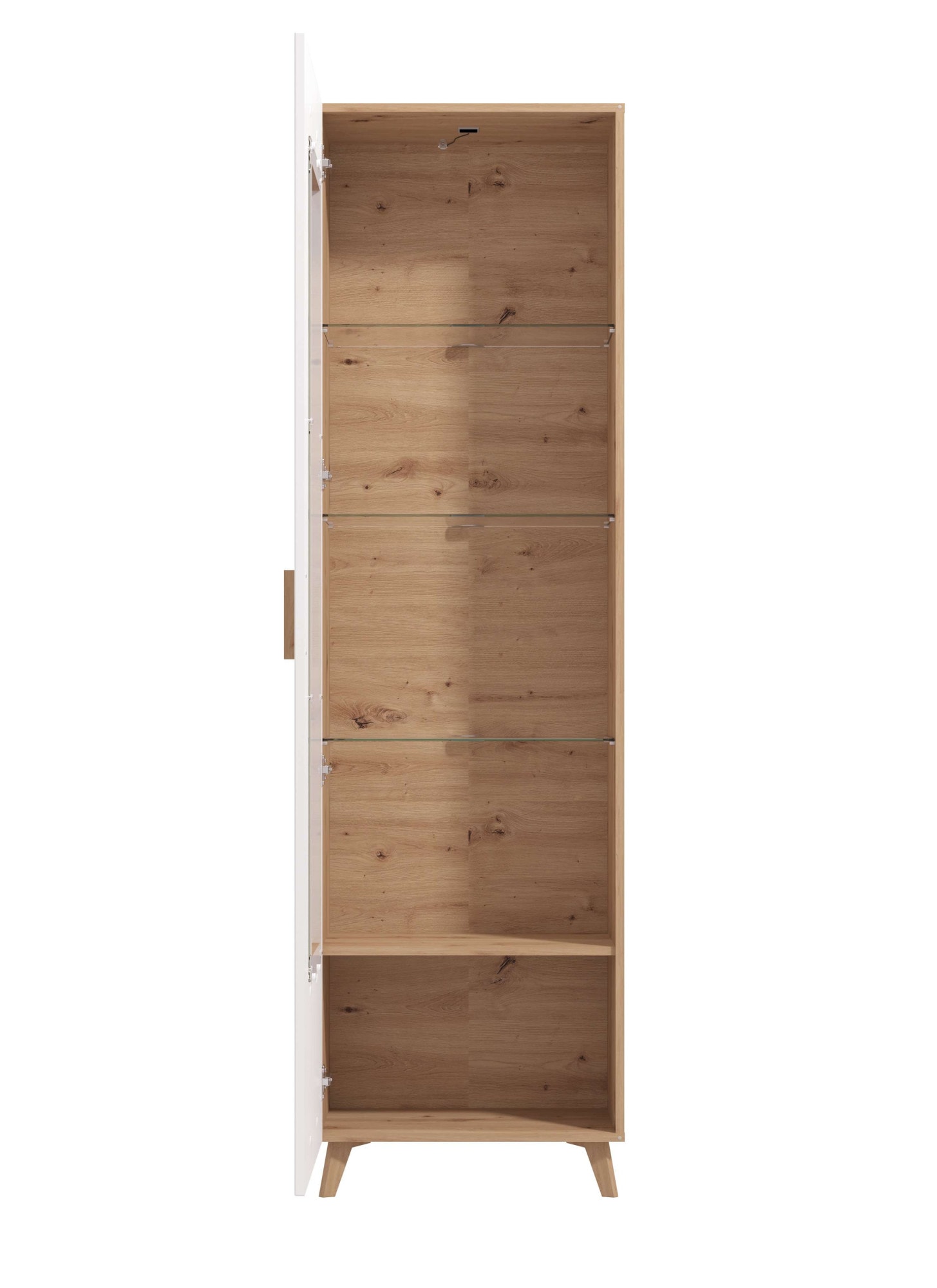 INOSIGN Wohnzimmer-Set »Bretagna Wohnwand, Mediawand, Anbauwand, TV-Wand, Breite 302 cm«, (Komplett-Set, 4 St.), Set besteht aus 2 Vitrinen, TV-Board und Wandregal, in Artisan Eiche