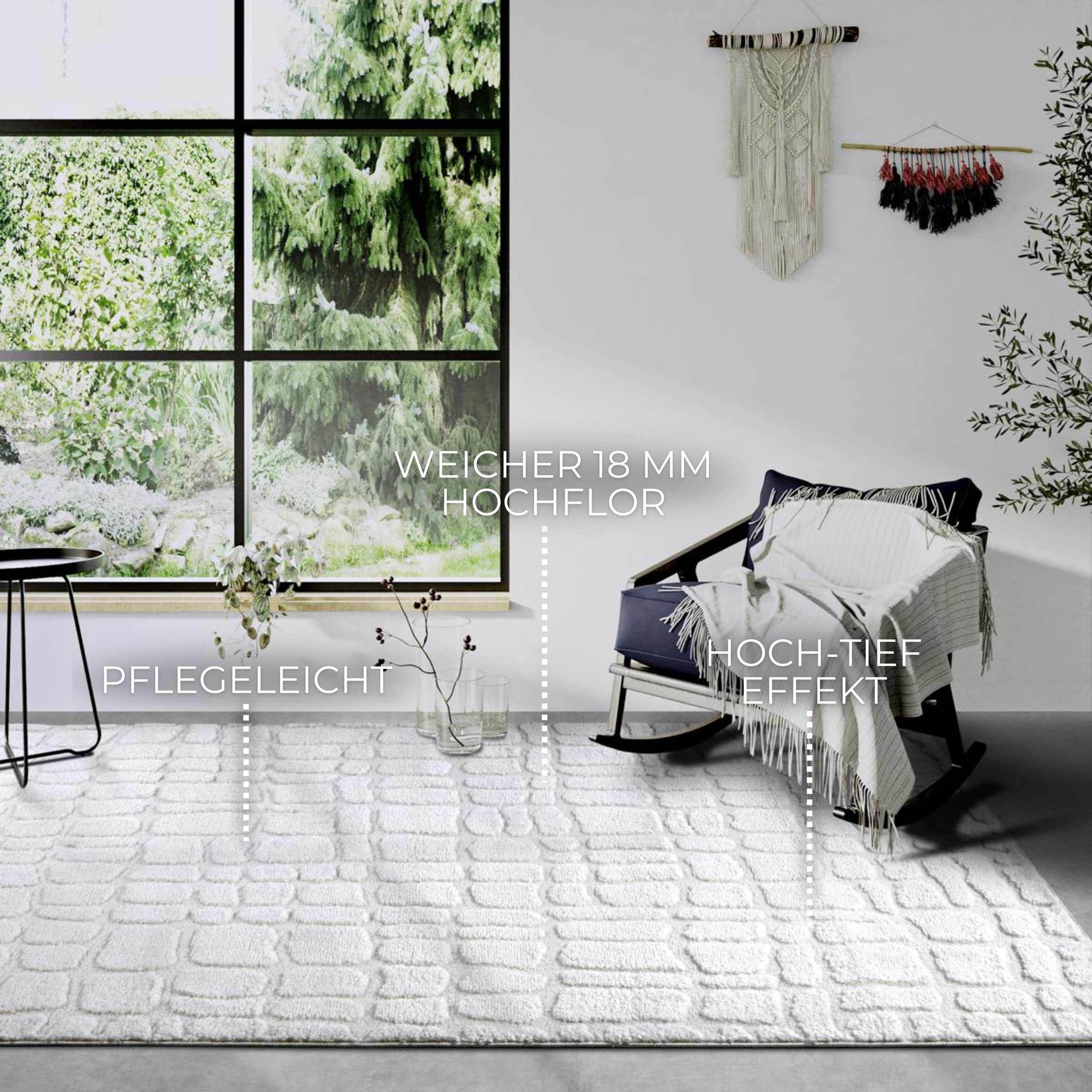 Thumbnail - ELLE DECORATION Designteppich "Artistique" rechteckig 18 mm Höhe Hochflor, Shaggy, Läufer, weich, Langflor, modern, Hoch...