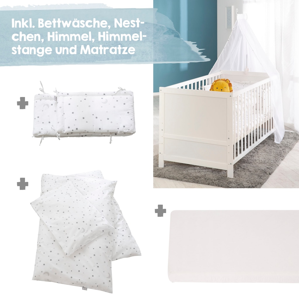 roba® Komplettbett »Sternenzauber, weiß«, (7 tlg.)