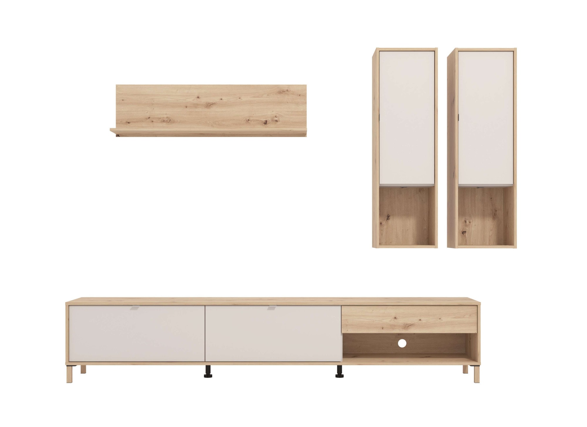 Home affaire Wohnwand »Norwich Anbauwand, Wohnkombination, Wohnzimmer-Set« 4 Stk. tlg.