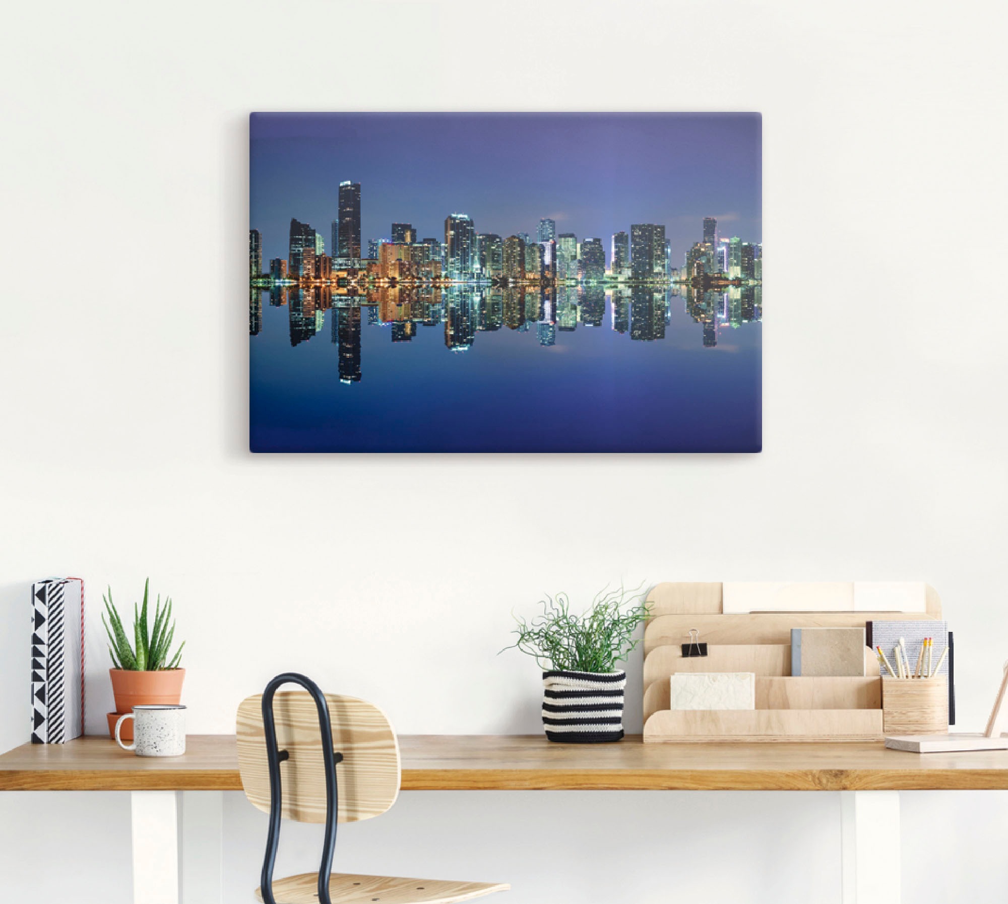 Artland Leinwandbild »Miami Skyline«, Amerika, (1 St.), auf Keilrahmen gespannt