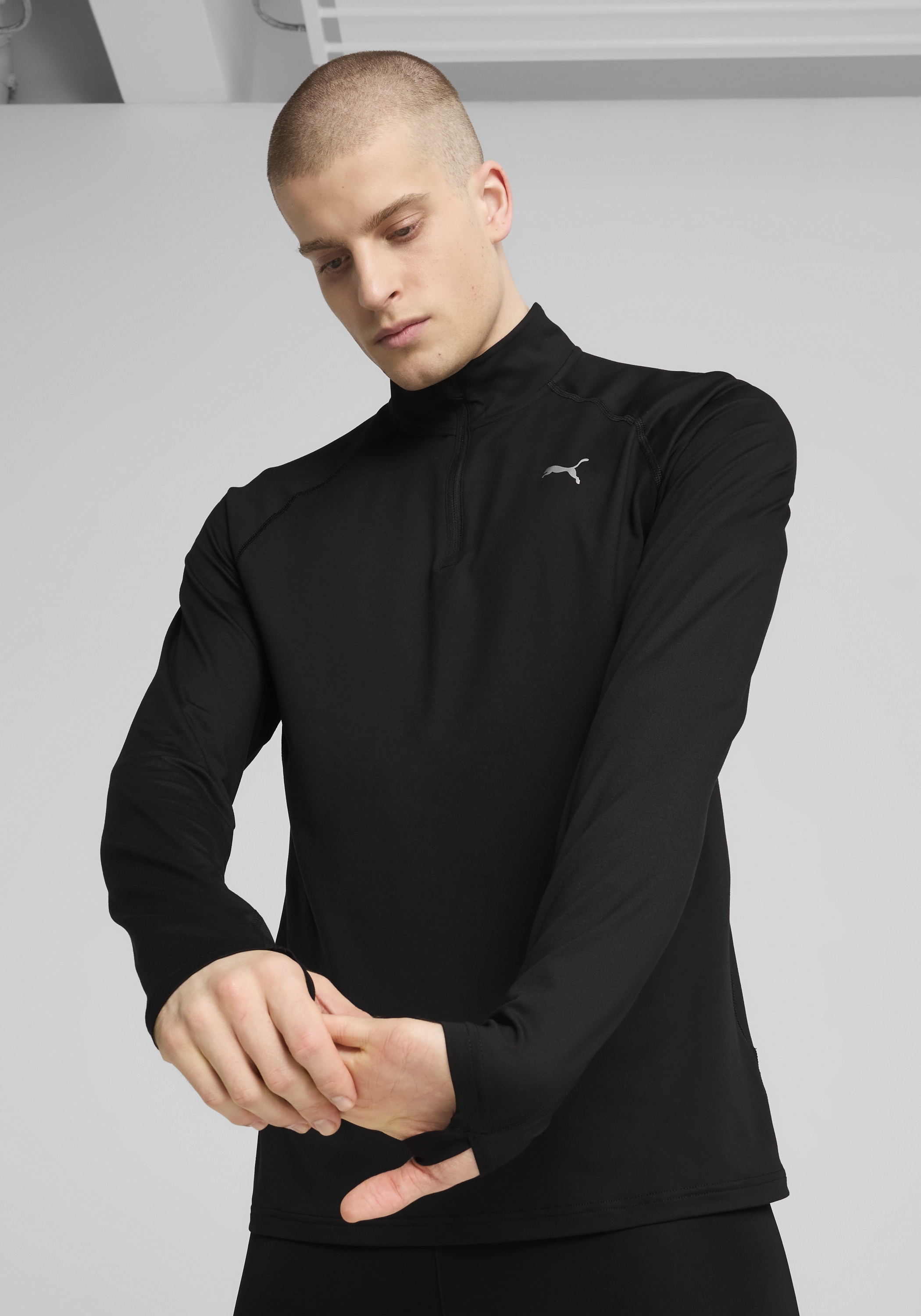 PUMA Laufshirt "M RUN VELOCITY CLOUDSPUN 14 ZIP" Regular Fit, mit 1/4 Reißverschluss, mit DryCELL-Technologie