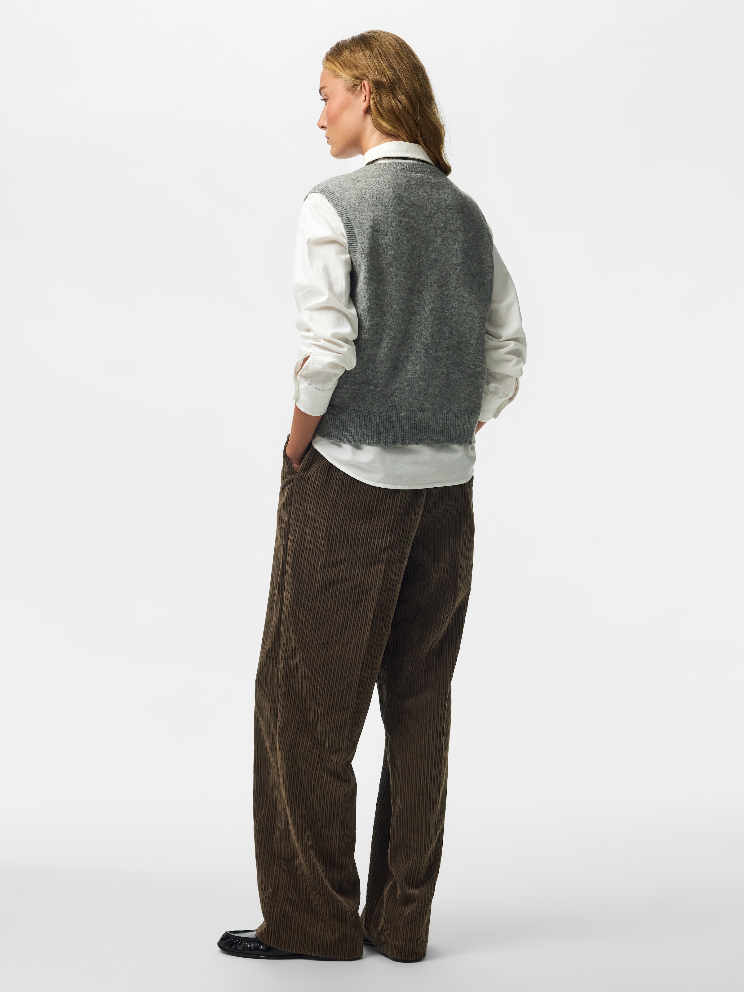 pieces Strickweste »PCSALLY SL V-NECK KNIT VEST NOOS BC« Materialmix