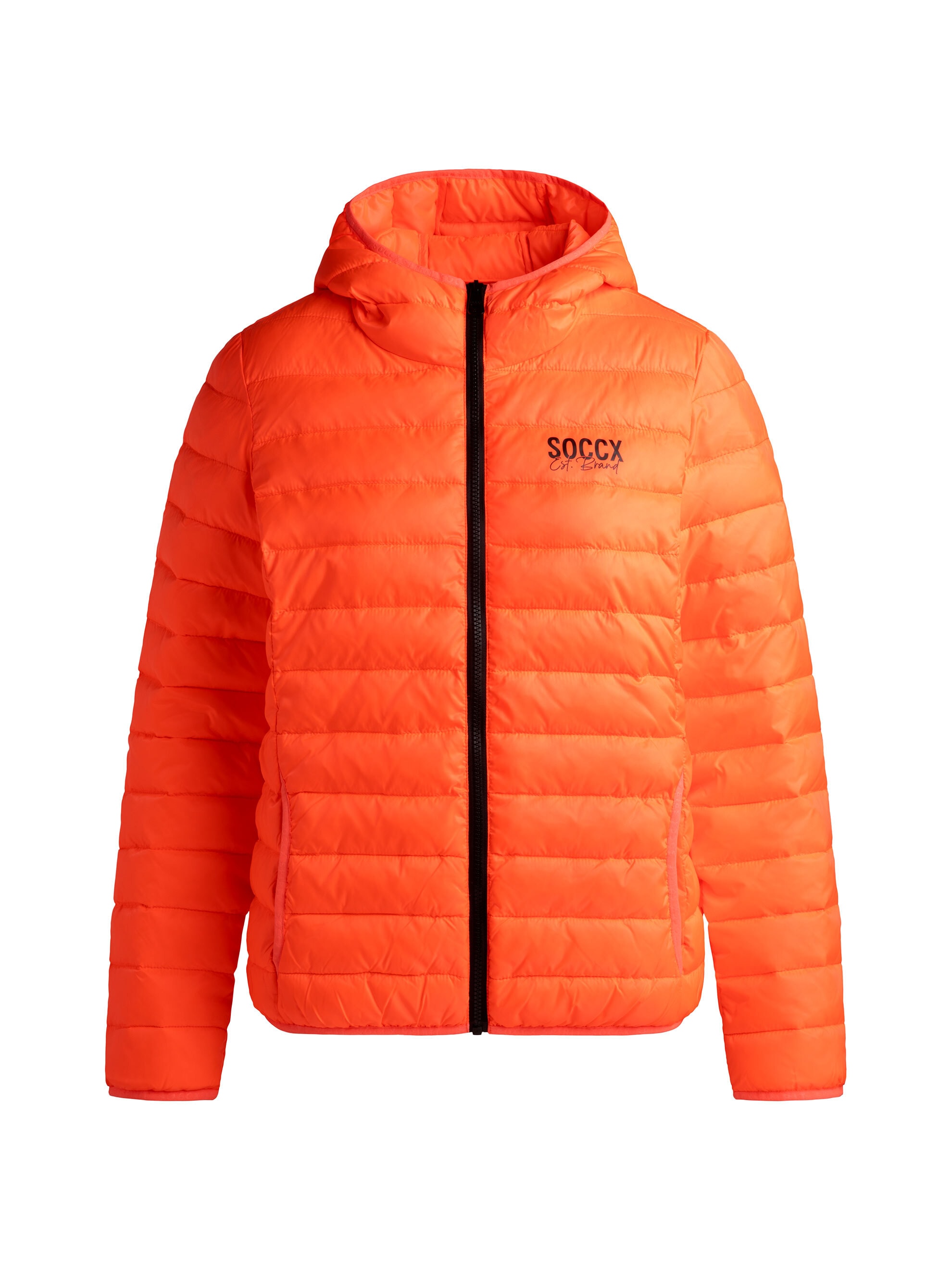 SOCCX Outdoorjacke mit Kapuze mit elastischem Saumabschluss