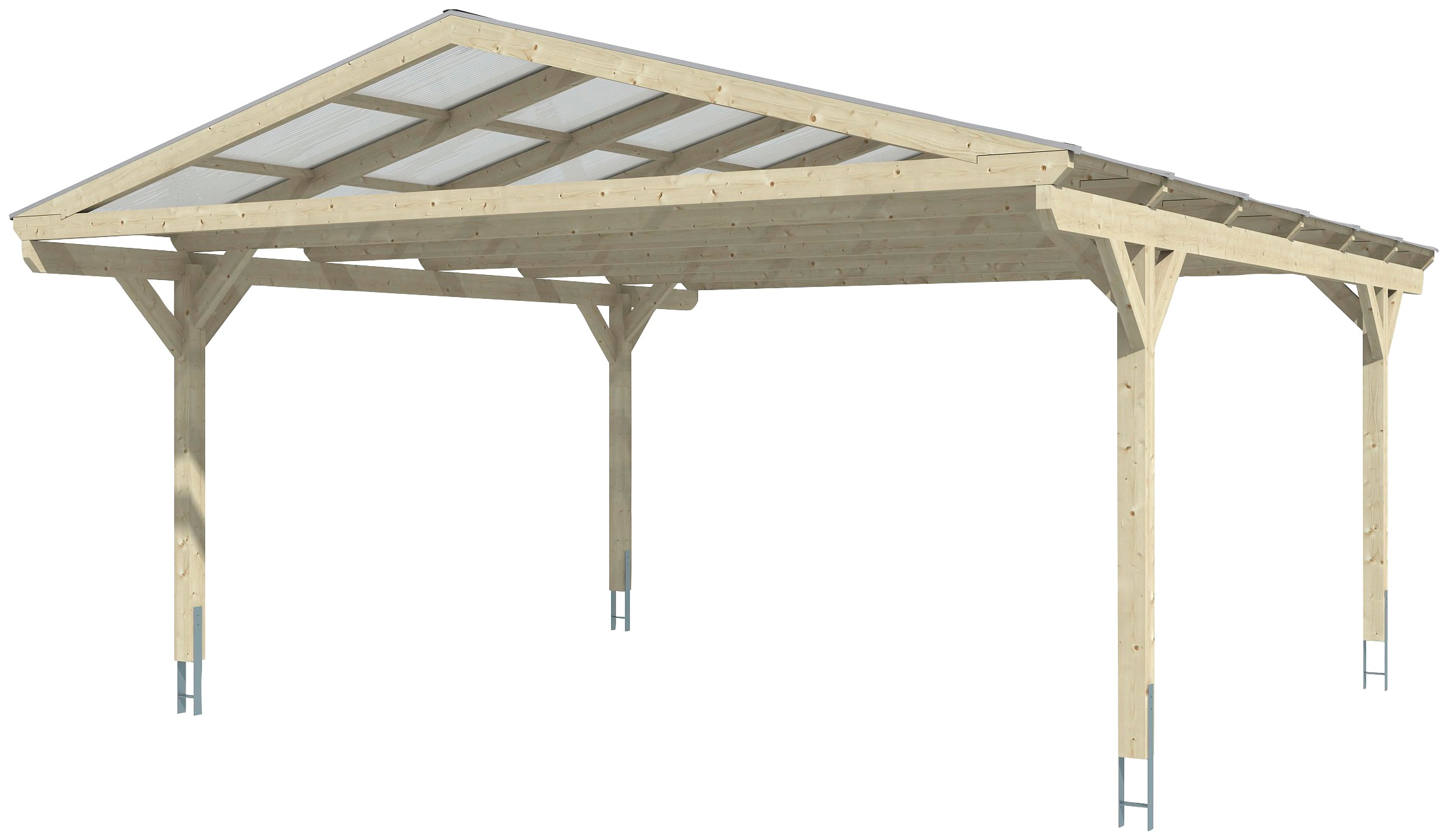 Skanholz Doppelcarport »Westerwald«, 534 cm, hellbraun