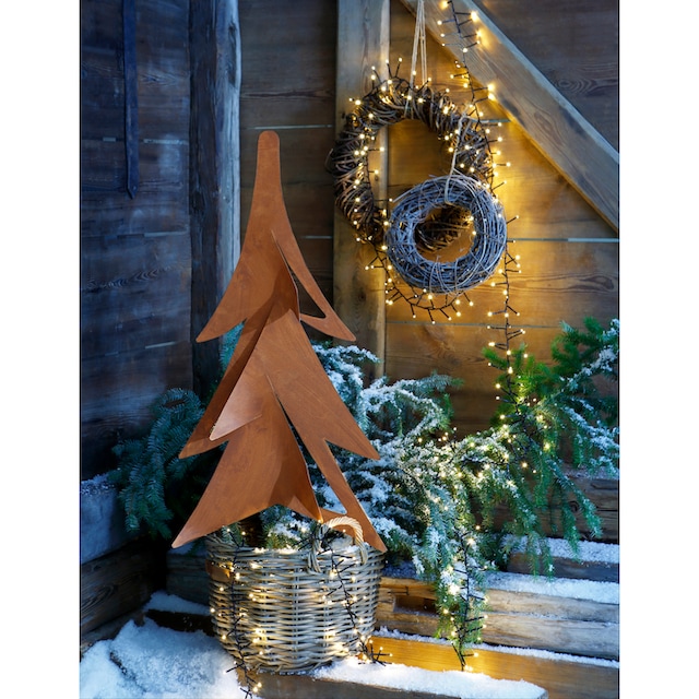 my home Dekobaum »Tanne, Weihnachtsdeko aussen«, Gartenstecker aus Metall,  mit rostiger Oberfläche, Höhe ca. 100 cm bestellen | BAUR