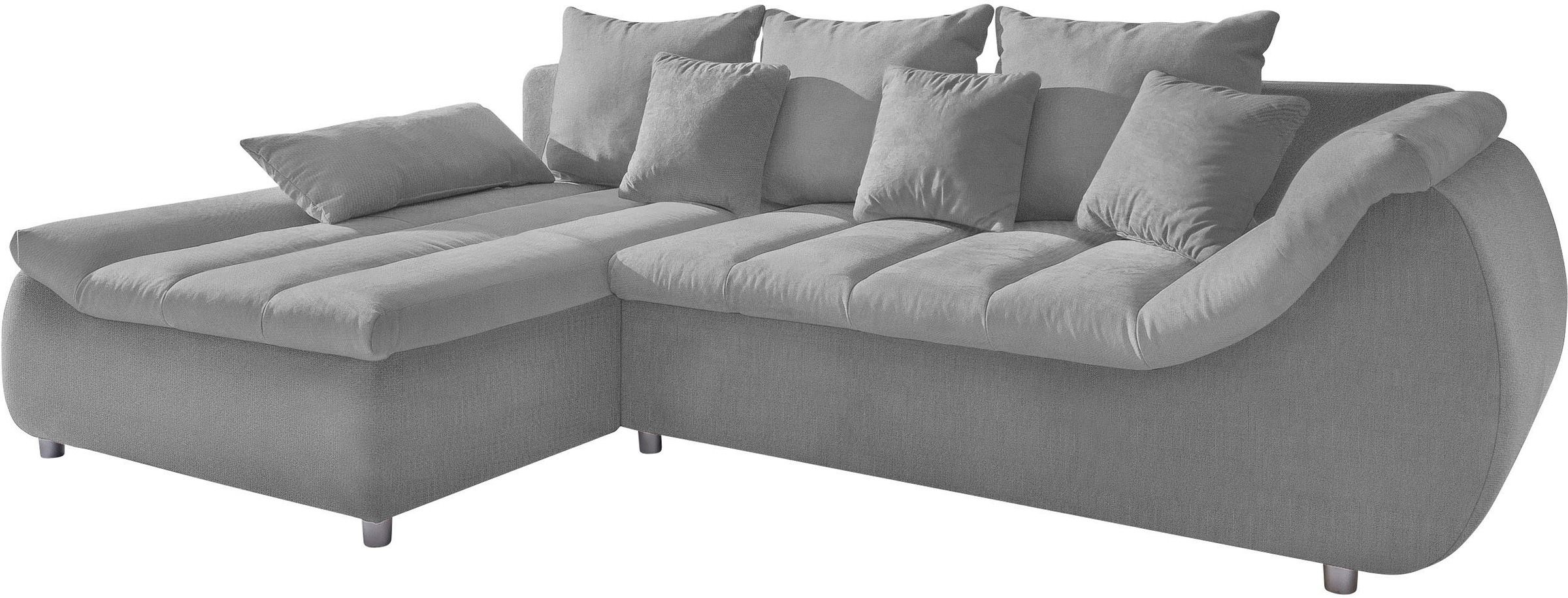 INOSIGN Ecksofa »Imola elegant und bequem, aktuelle Steppung im Sitz, L-Form«, wahlweise mit Bettfunktion