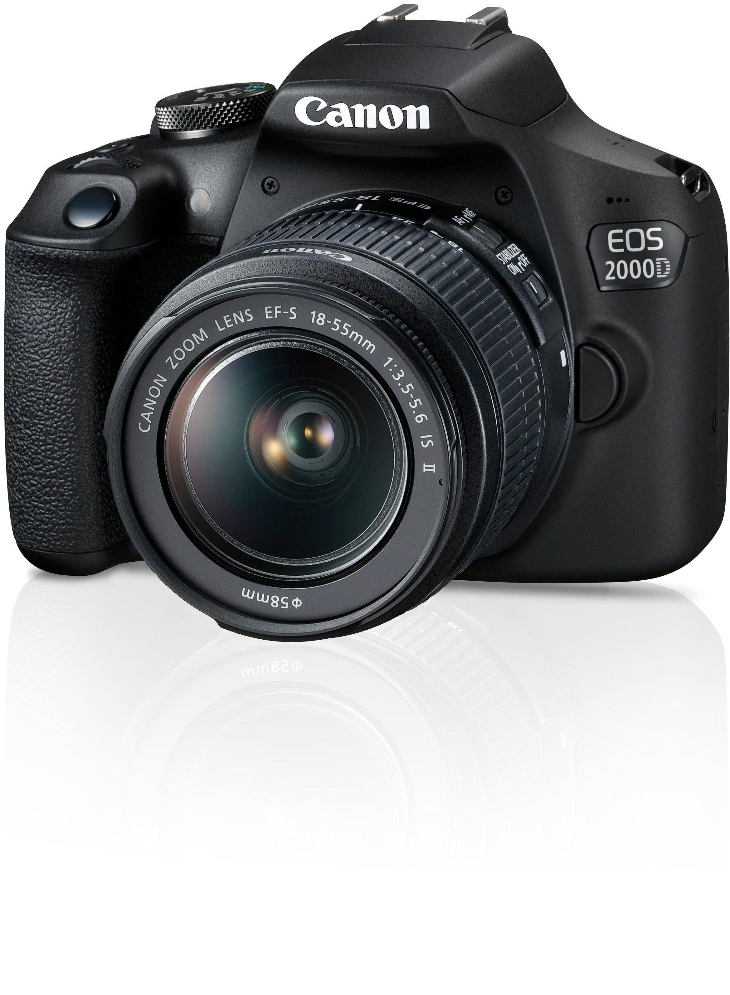 Canon Spiegelreflexkamera »EOS 2000D Kit«, EF-S 18-55 IS II, 24,1 MP, NFC-WLAN (Wi-Fi), inkl. EF-S 18-55 IS II Objektiv