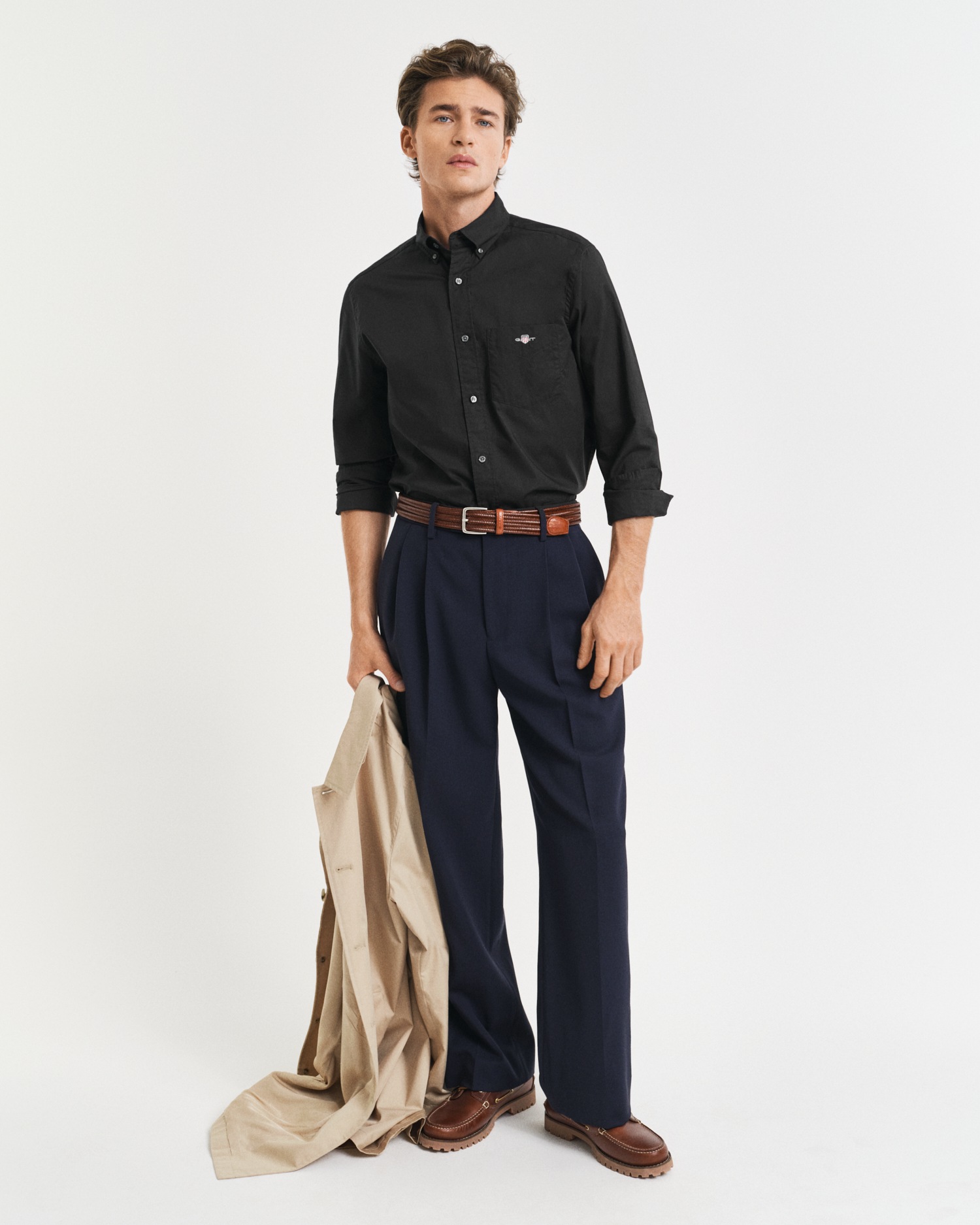 Gant Langarmhemd »Regular Fit Popeline Hemd leicht strapazierfähig pflegeleicht«, mit Label Stickerei auf der Brusttasche