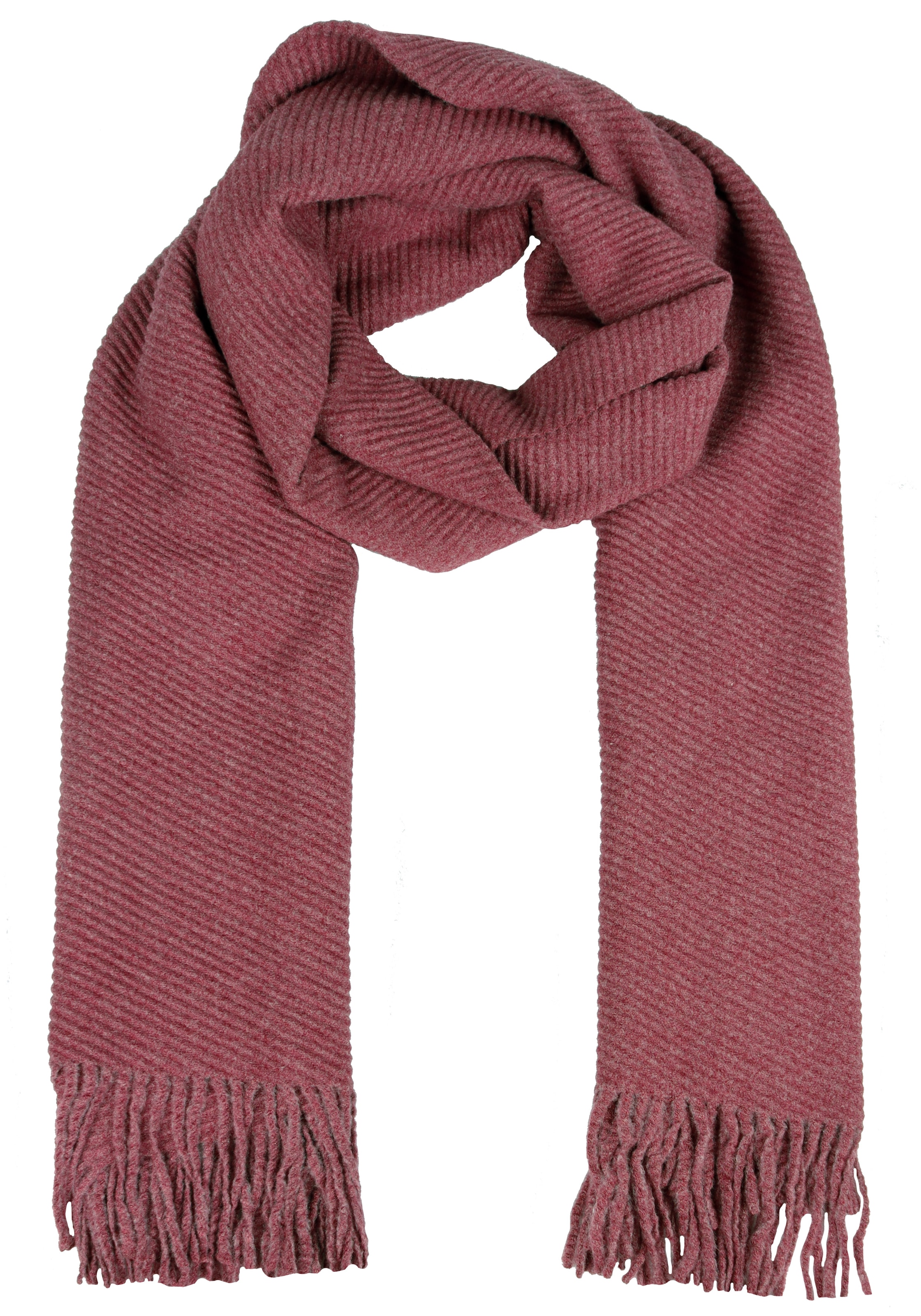 Modeschal CAPELLI NEW YORK, Damen, mauve, Polyester, Strukturmuster, unifarben, Modetücher, Fransenkante, wärmend