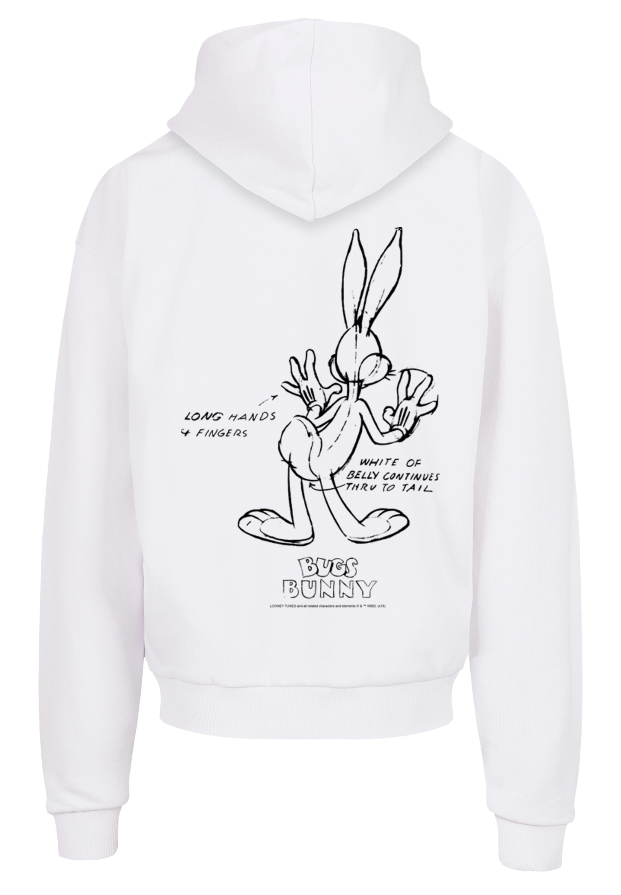 F4NT4STIC Kapuzenpullover »Looney Tunes Bugs Bunny White Belly«, Print