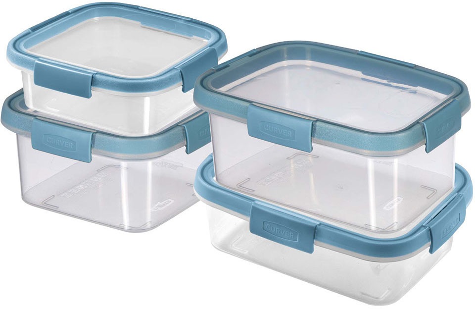CURVER Frischhaltedose "SMART FRESH ECO", blau, Lebensmittelaufbewahrungsbehälter, 100% Recyclingmaterial, 0,9L; 1L; 1,1L; 1,2L