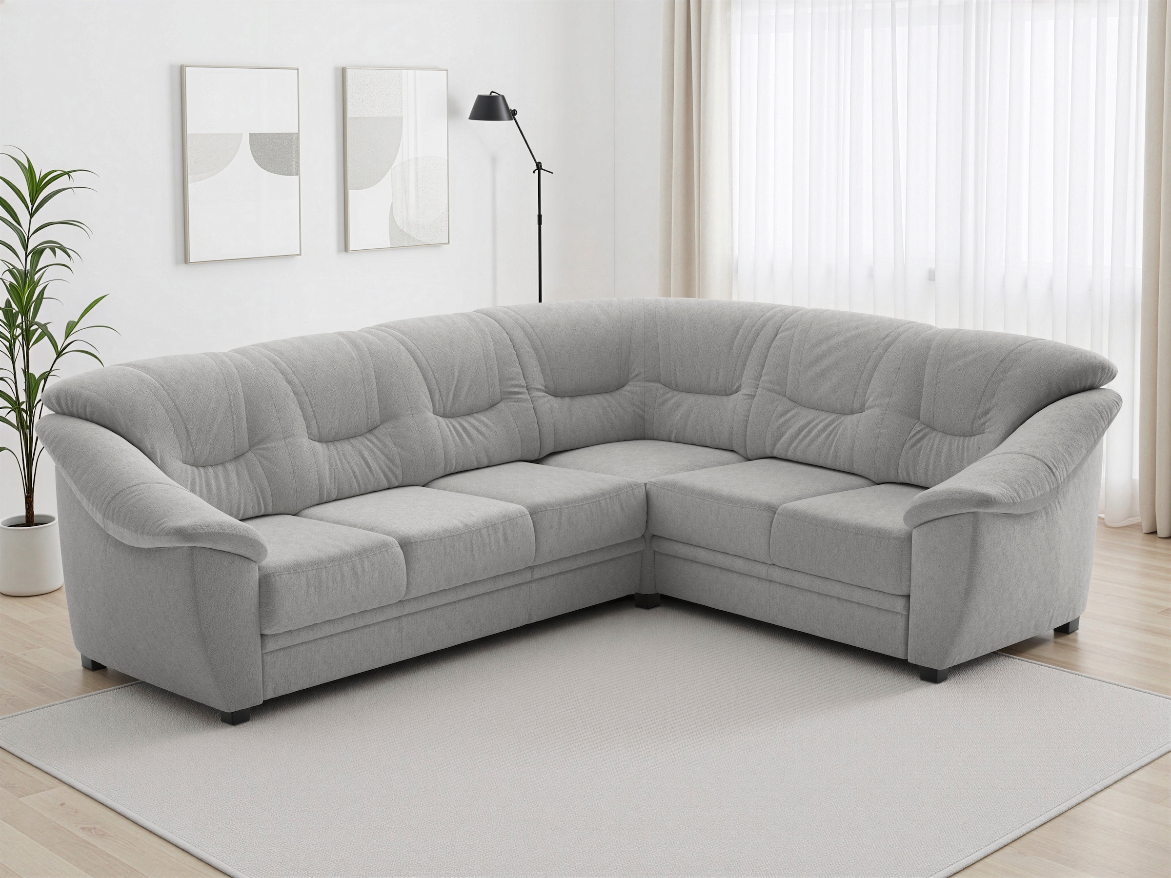sit&more Ecksofa "Savona L-Form, B. 262 cm, Komfortsitz, Eckcouch mit Stoff- & Lederwahl" mit Schlaffunktion, Liegefl. 120x195 cm