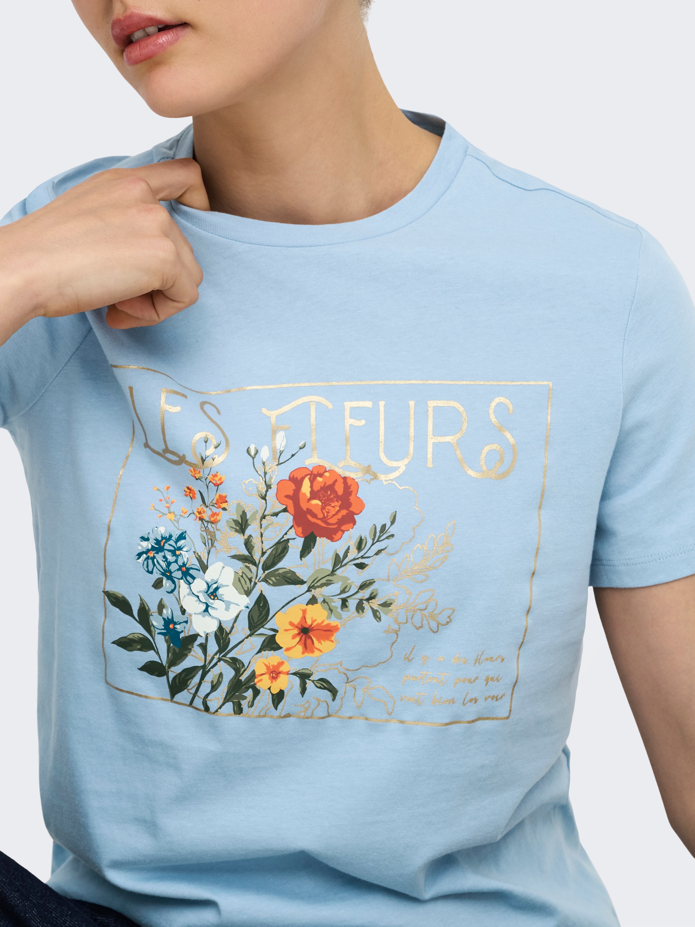 ONLY Kurzarmshirt "ONLAMBERDINE S/S PRINT TOP BOX JRS" Baumwolle, regular f günstig online kaufen