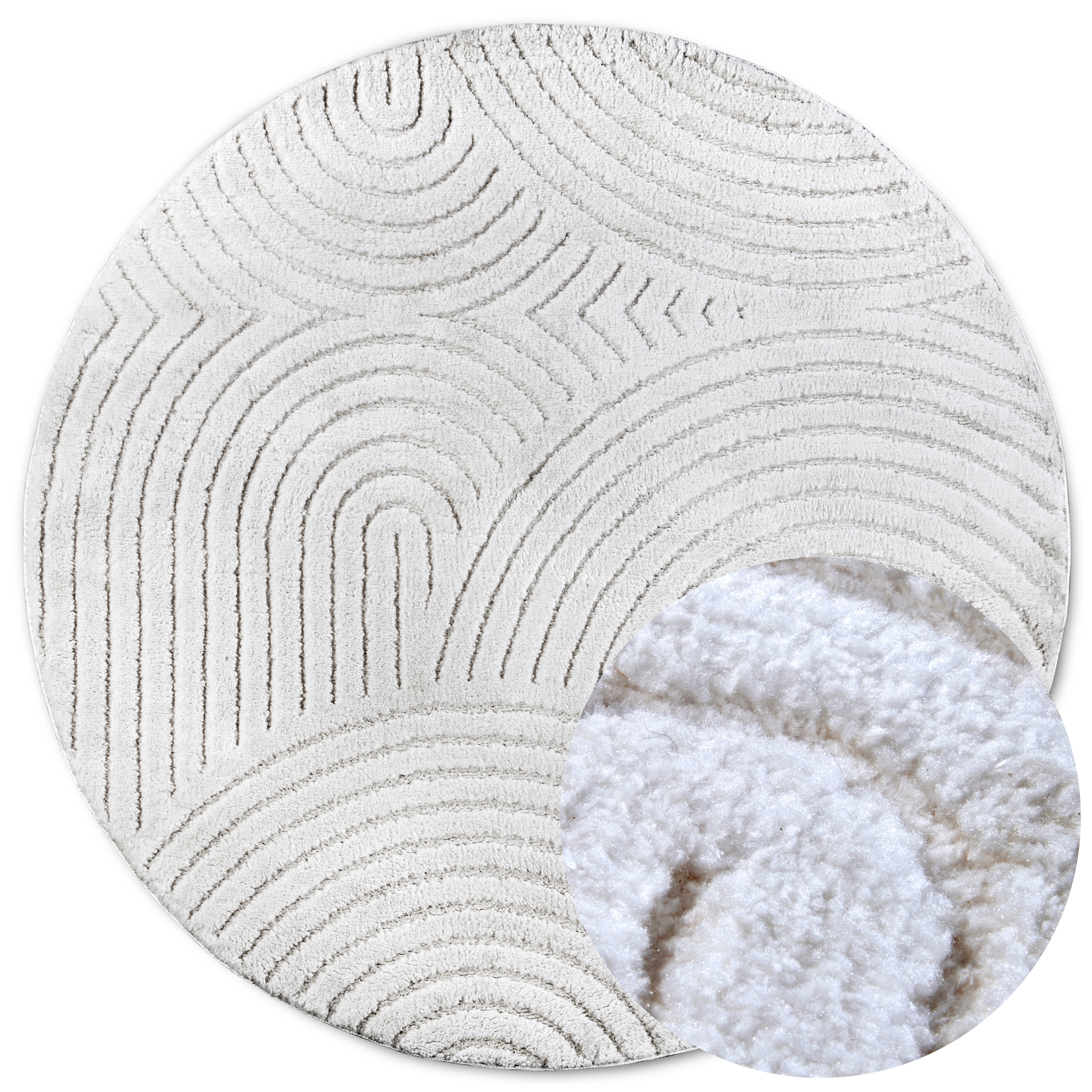 ELLE DECORATION Designteppich »Cosy Panglao, auch als Rundteppich erhältlich«, rechteckig, 14 mm Höhe, uni Kurzflor, Hoch Tief Struktur, modern, Skandi, Boho, Wohnzimmer