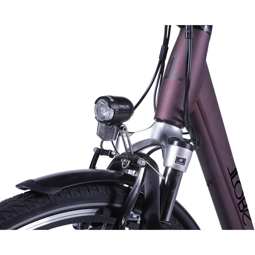 LLobe E-Bike »Metropolitan JOY 2.0, 8Ah«, 7 Gang, Shimano, Frontmotor 250 W