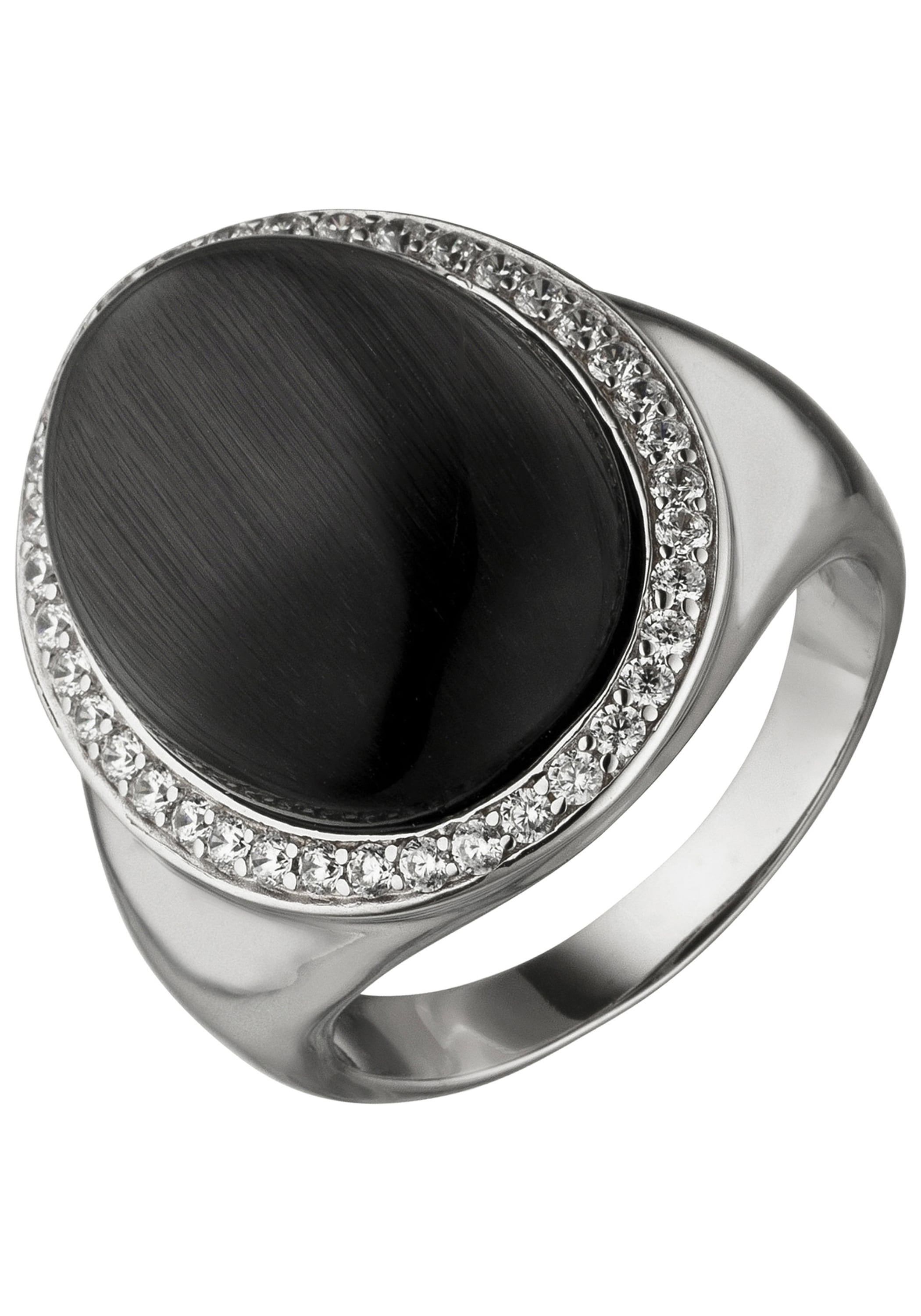 Silber | 38 925 Zirkonia Friday BAUR Fingerring, JOBO mit Black und Mondstein-Imitation