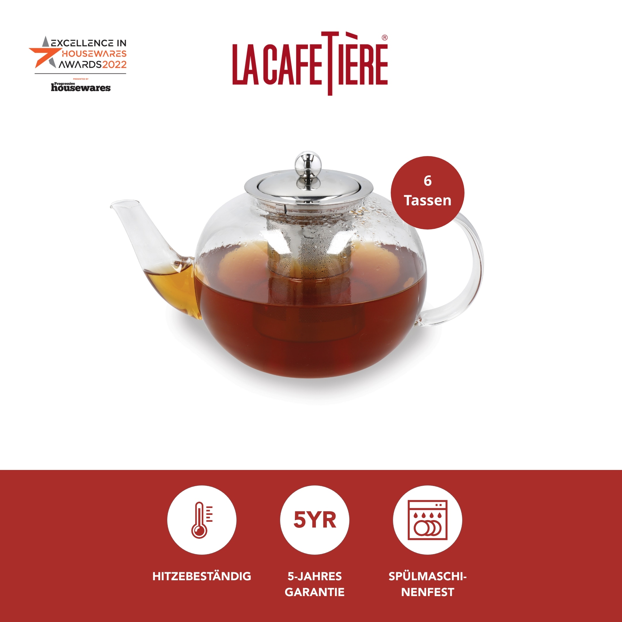 La Cafetière Teekanne »La Cafetière Le Teapot«, 1,5 l, (1 St.), aus Glas mit losem Blatt und Teesieb