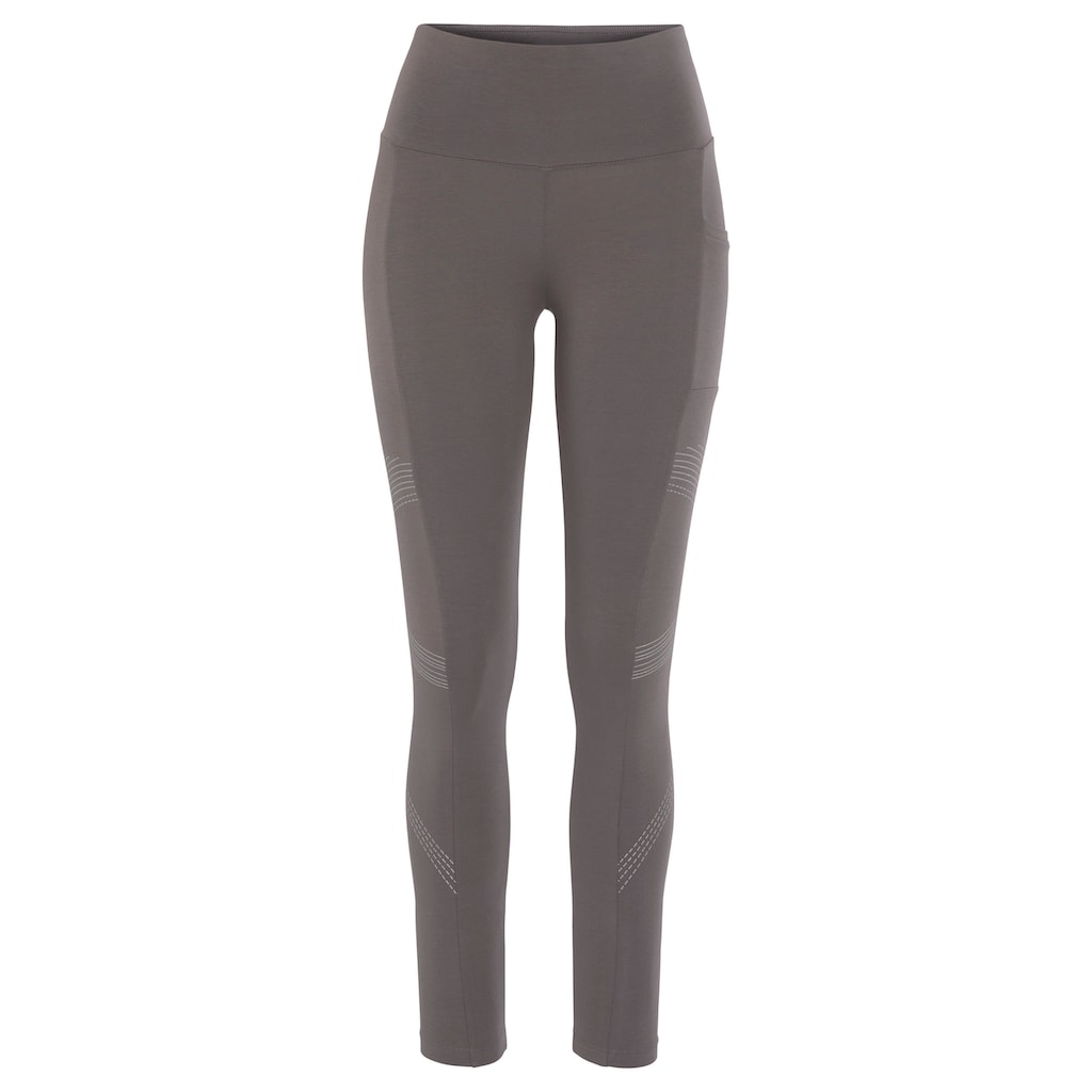 LASCANA ACTIVE Leggings, mit optischen Reflektorprint und Handytasche, Loungewear