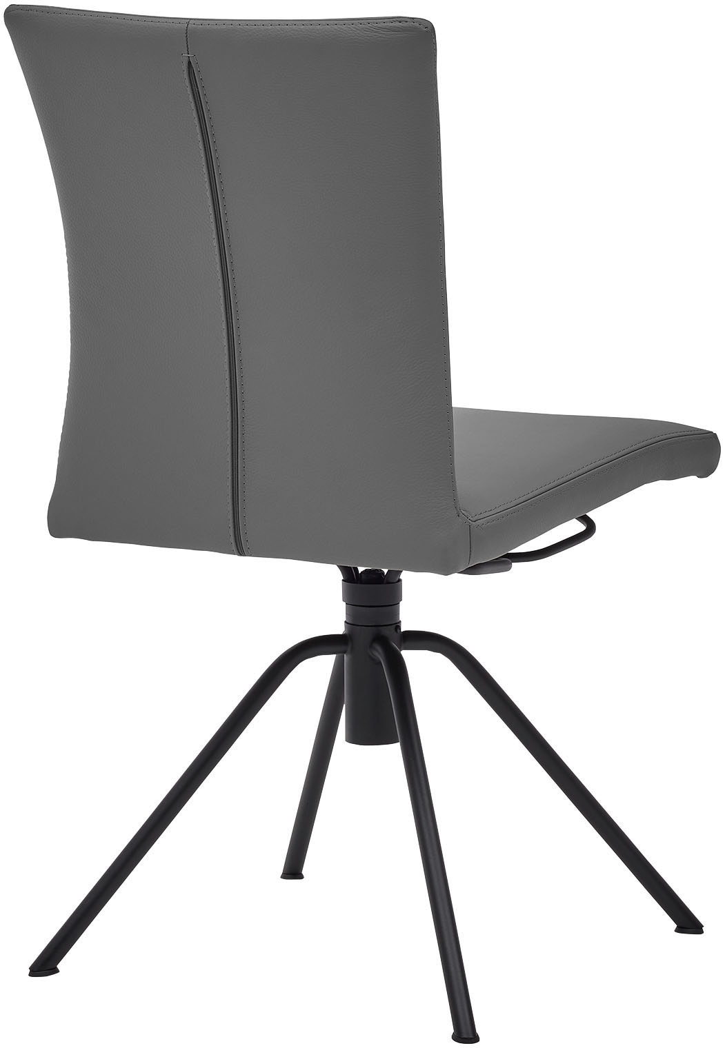 Musterring Polsterstuhl »Helmond 6700«, (Set), 2 St., Echtleder, Drehgestell in schwarz inkl. Rückholfunktion, ohne Armlehne