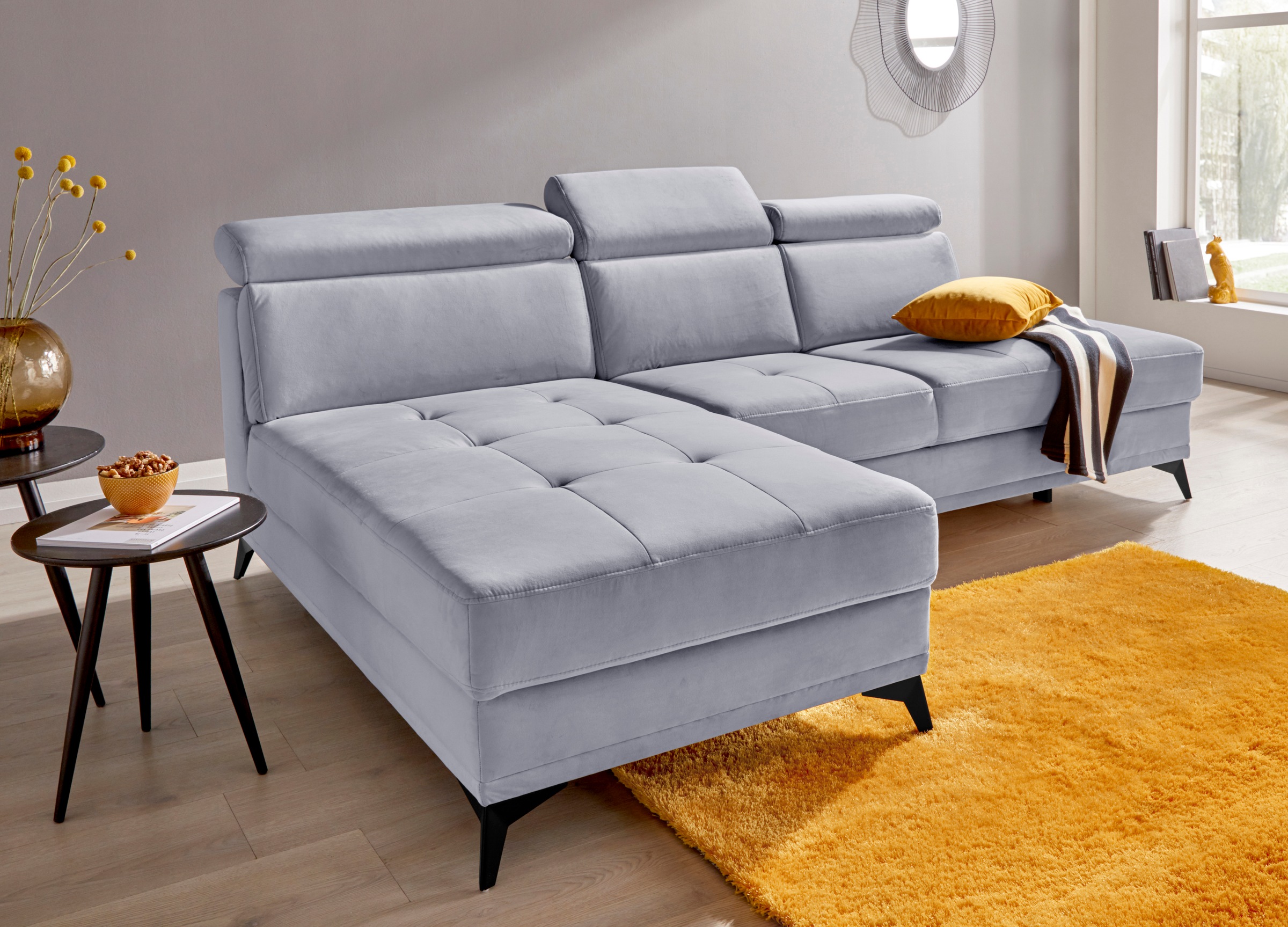 INOSIGN Ecksofa »Cardiz L-Form«, inkl.Kopfteilverstellung und Federkern wahlweise mit Bettfunktion
