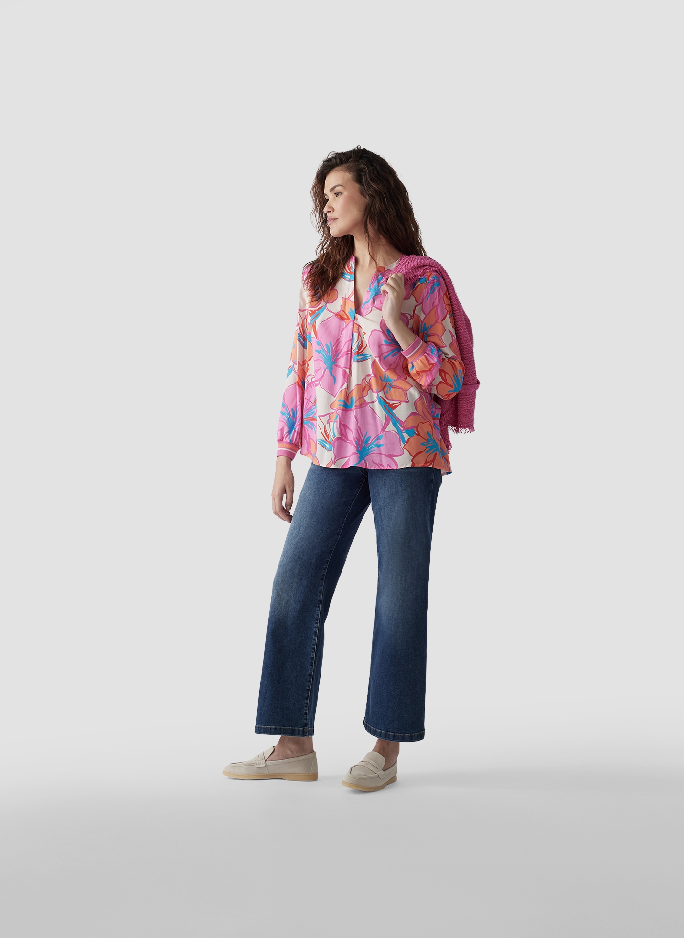 LeComte Klassische Bluse »LeComte Farbenfrohe Bluse mit floralem Print«
