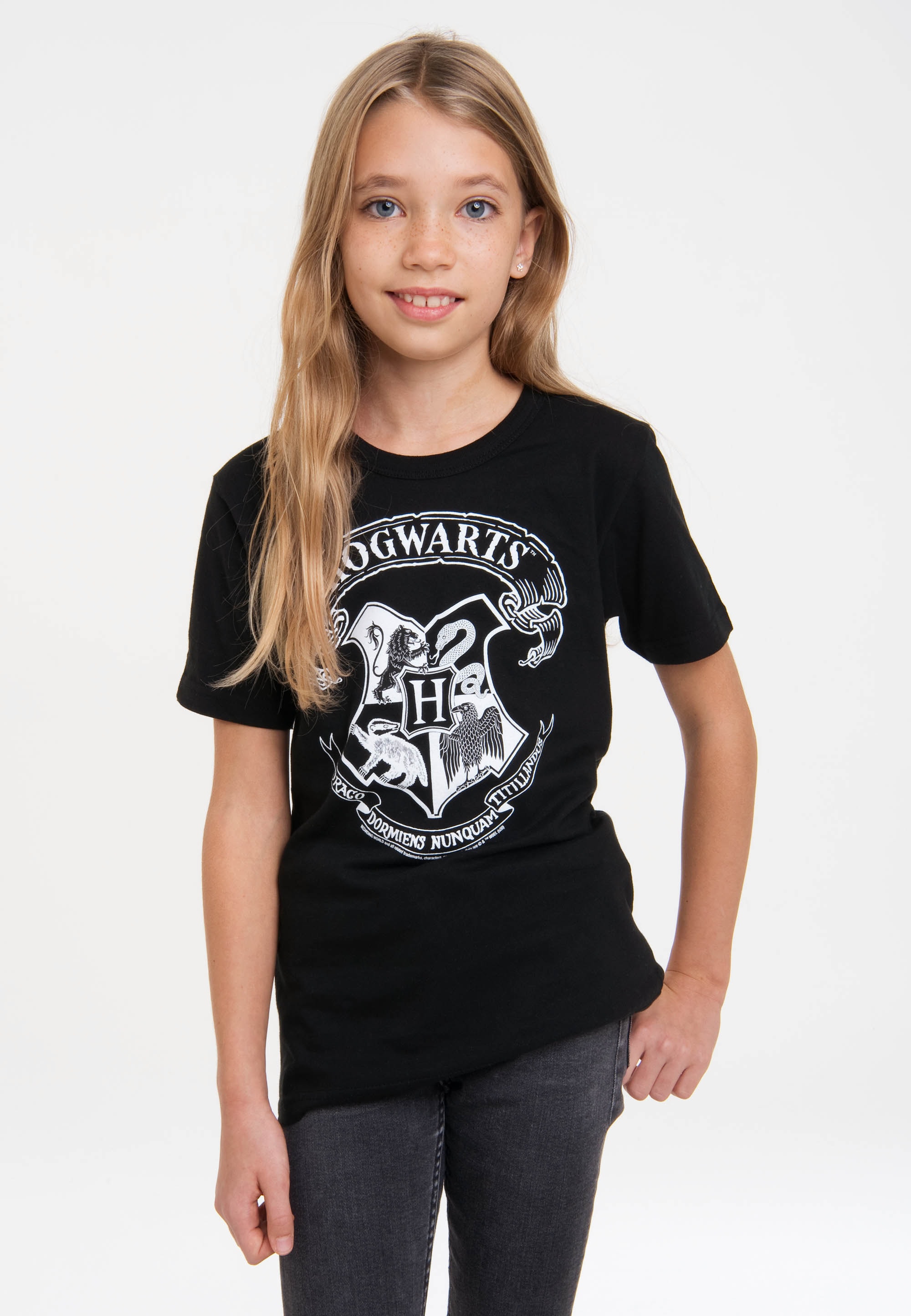 LOGOSHIRT T-Shirt »Harry Potter – Hogwarts Logo«, mit lizenziertem Print