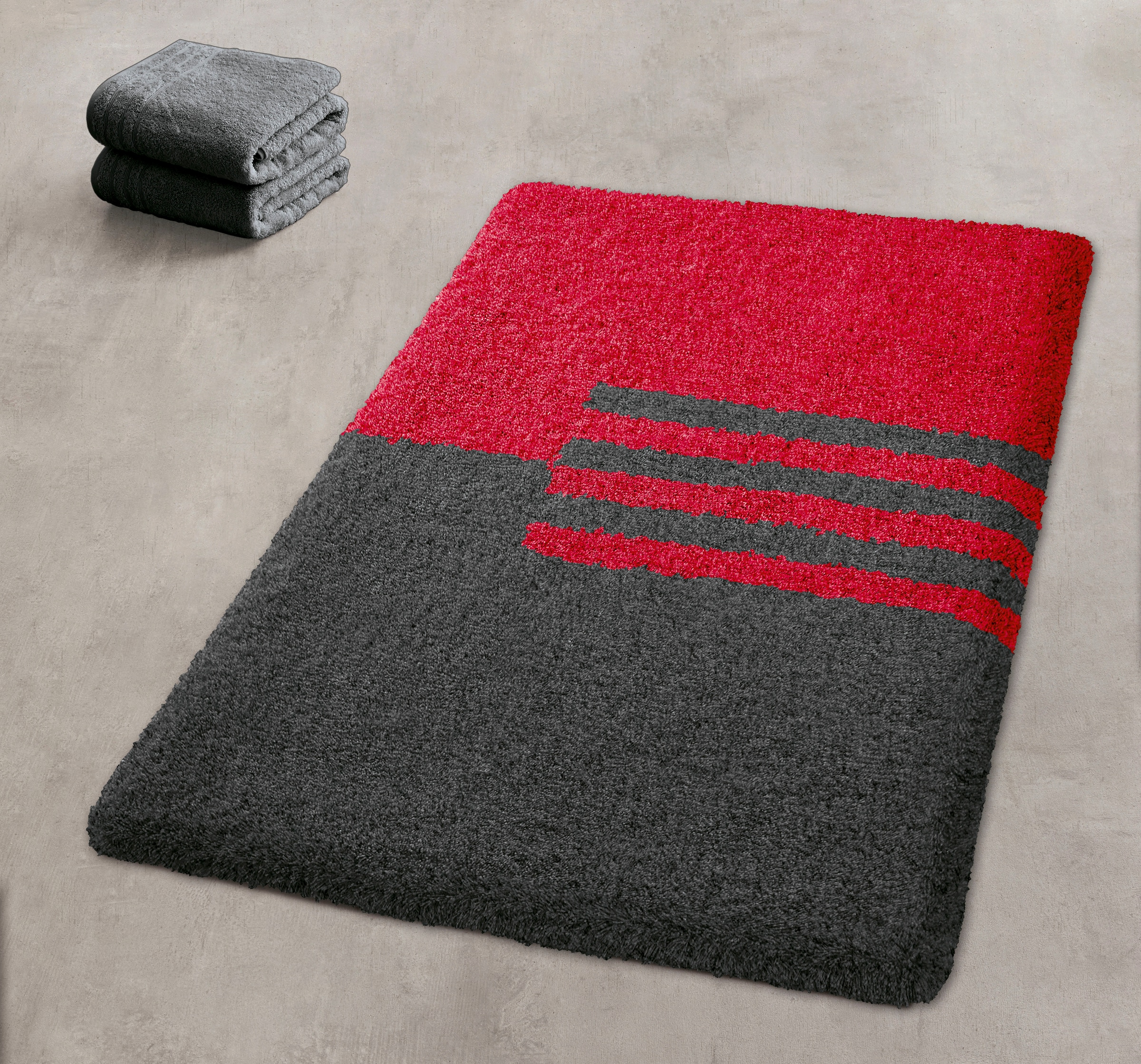 Kleine Wolke Badematte »»Dynamic«« Höhe 20 mm rutschhemmend beschichtet fußbodenheizungsgeeignet Badteppich, modernes Design