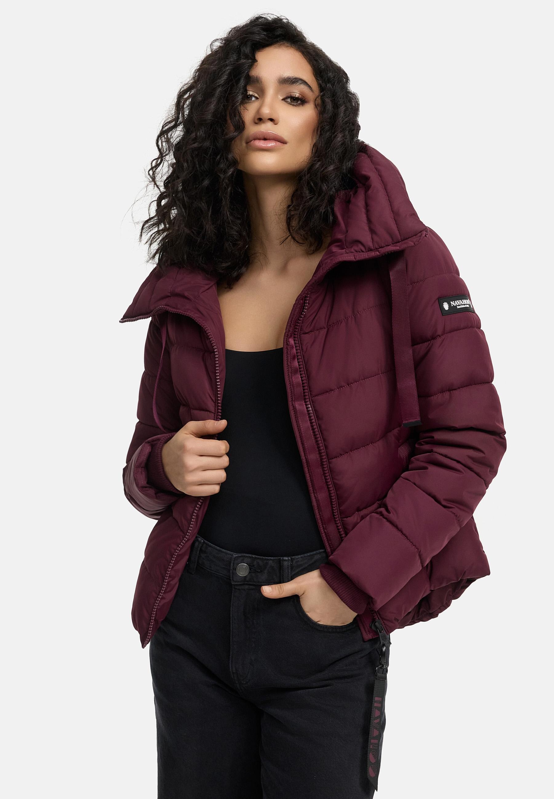 Navahoo Steppjacke »Amayaa«, mit Kapuze, stylische Damen Winterjacke mit coolen Applikationen