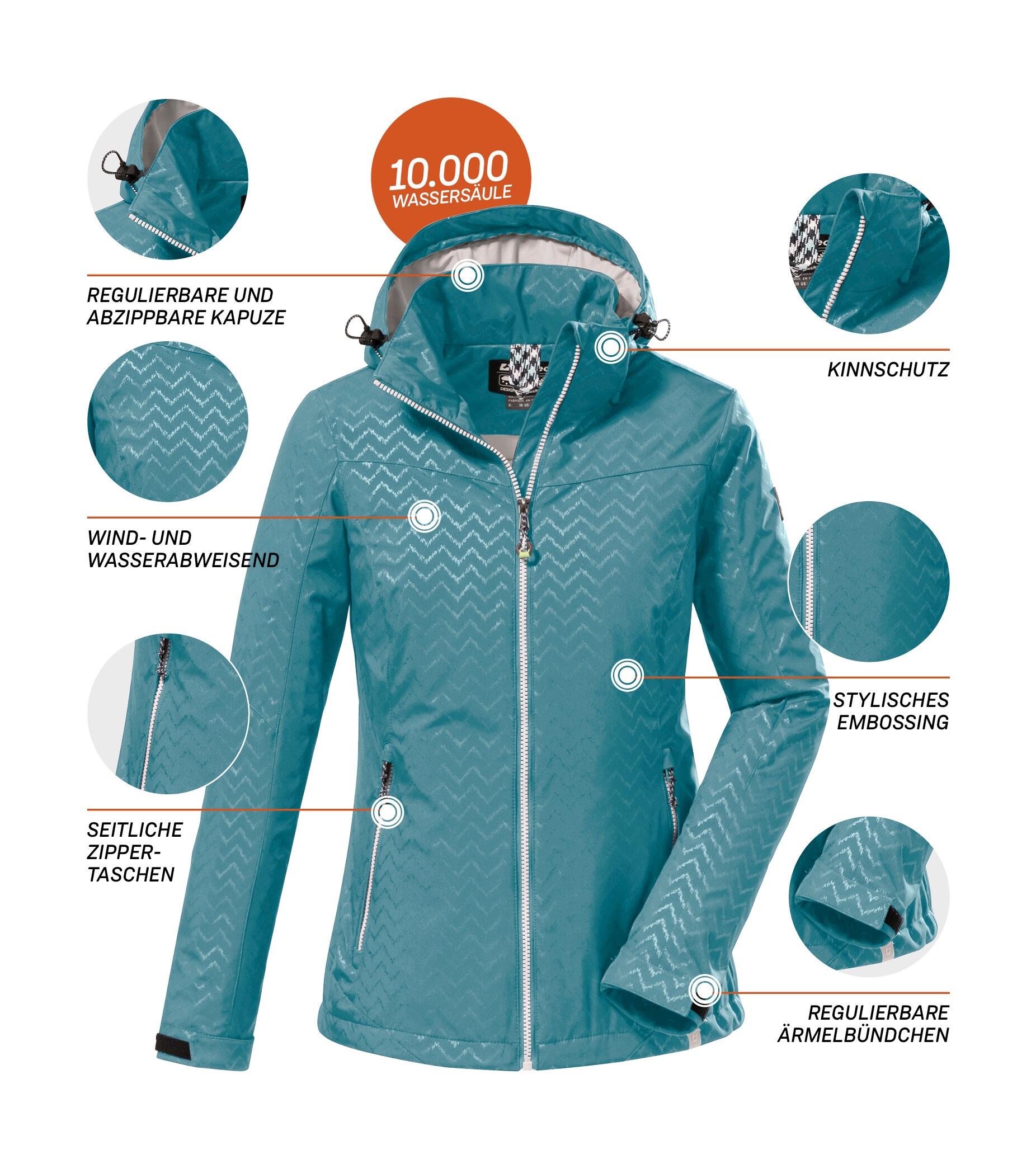 Thumbnail - Killtec Softshelljacke "KOS 176 WMN SFTSHLL JCKT" Wasserabweisende, atmungsaktive Softshelljacke mit All Over-Print