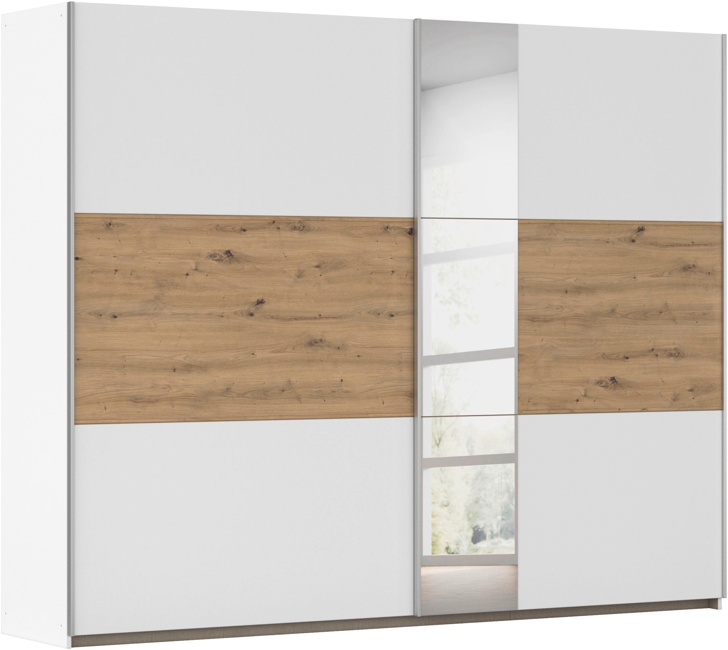 OTTO home Kleiderschrank "Mehrzweckschrank Aktenschrank Möbel Mietswohnung TOPSELLER ASTANA" 3 Ausstattungen BASIC/CLASSIC/PREMIUM (inkl. SOFT-CLOSE-FUNKTION), mit 3 Spiegelelementen, Metallgriffleisten alufarbig MADE IN GERMANY