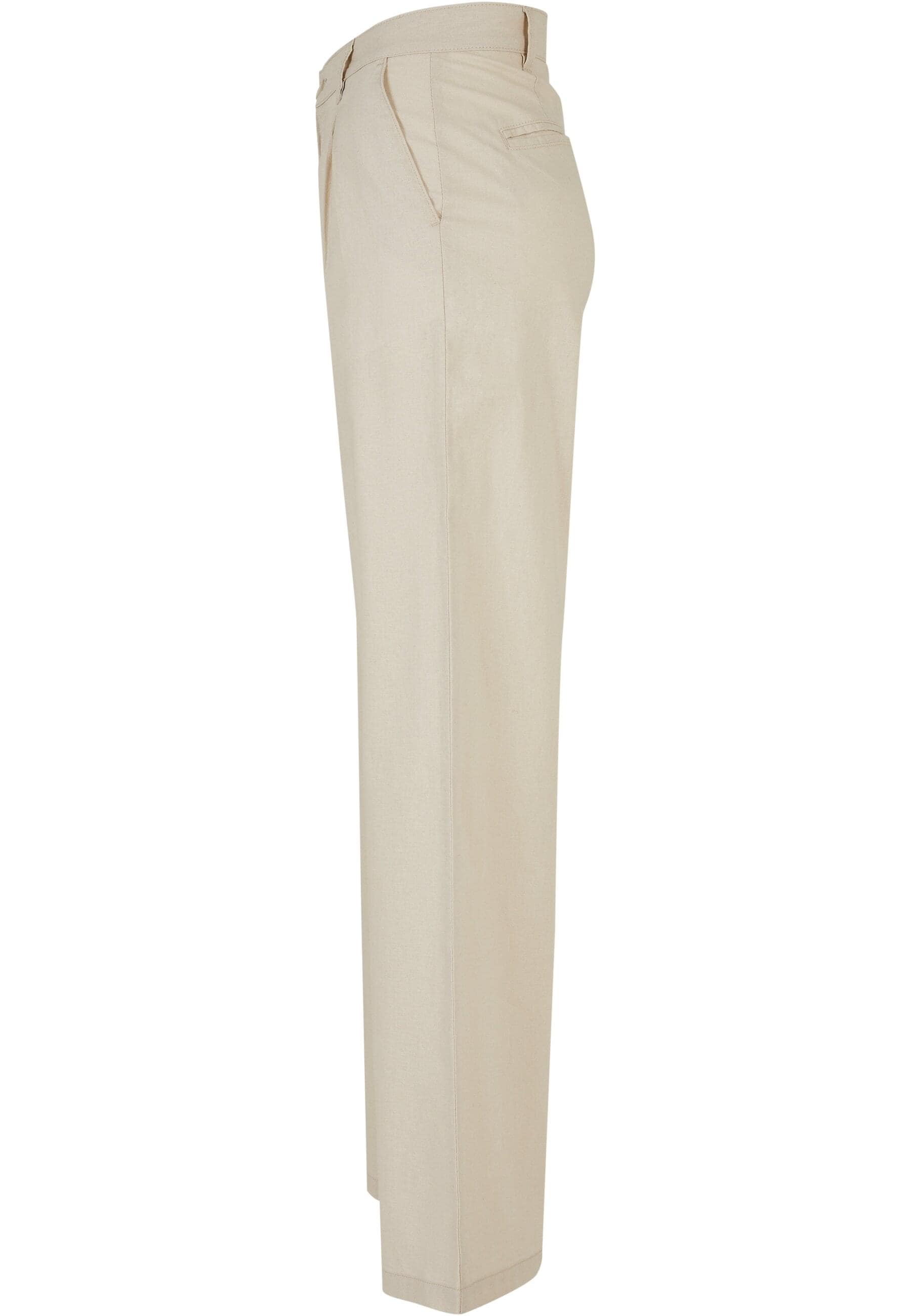 URBAN CLASSICS Stoffhose »Urban Classics Damen Ladies High Linen Mixed Wide Leg Pants«, (1 tlg.)