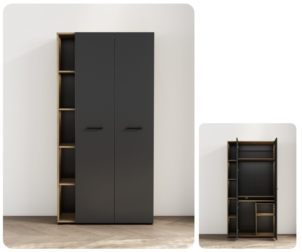 OTTO home Computerschrank "Moid" Set, PC-Schrank, mit zwei Türen, mit Tastaturauszug, B 88 cm