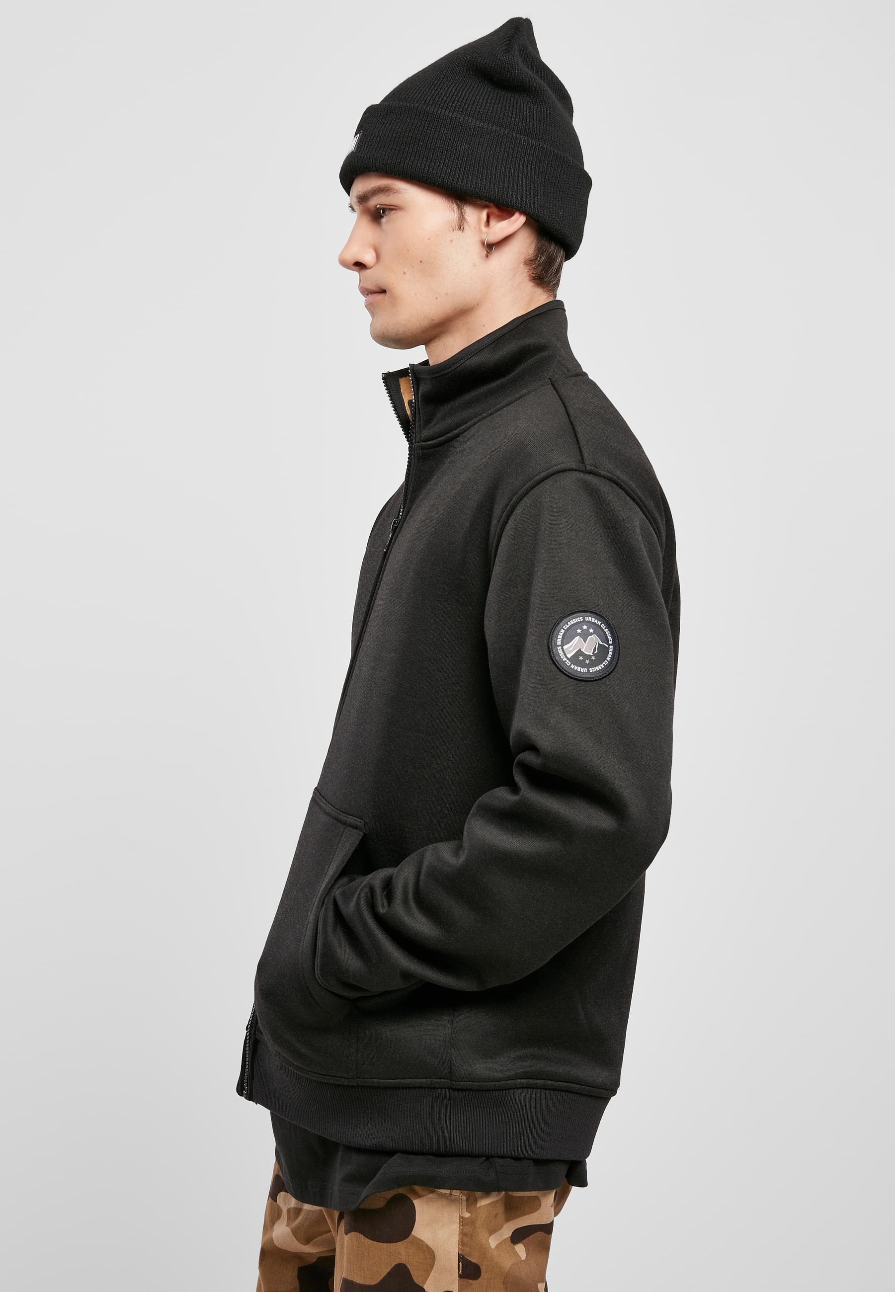 URBAN CLASSICS Anorak »Urban Classics Herren Teddy Bonded Zip Jacket«, (1 St.), ohne Kapuze