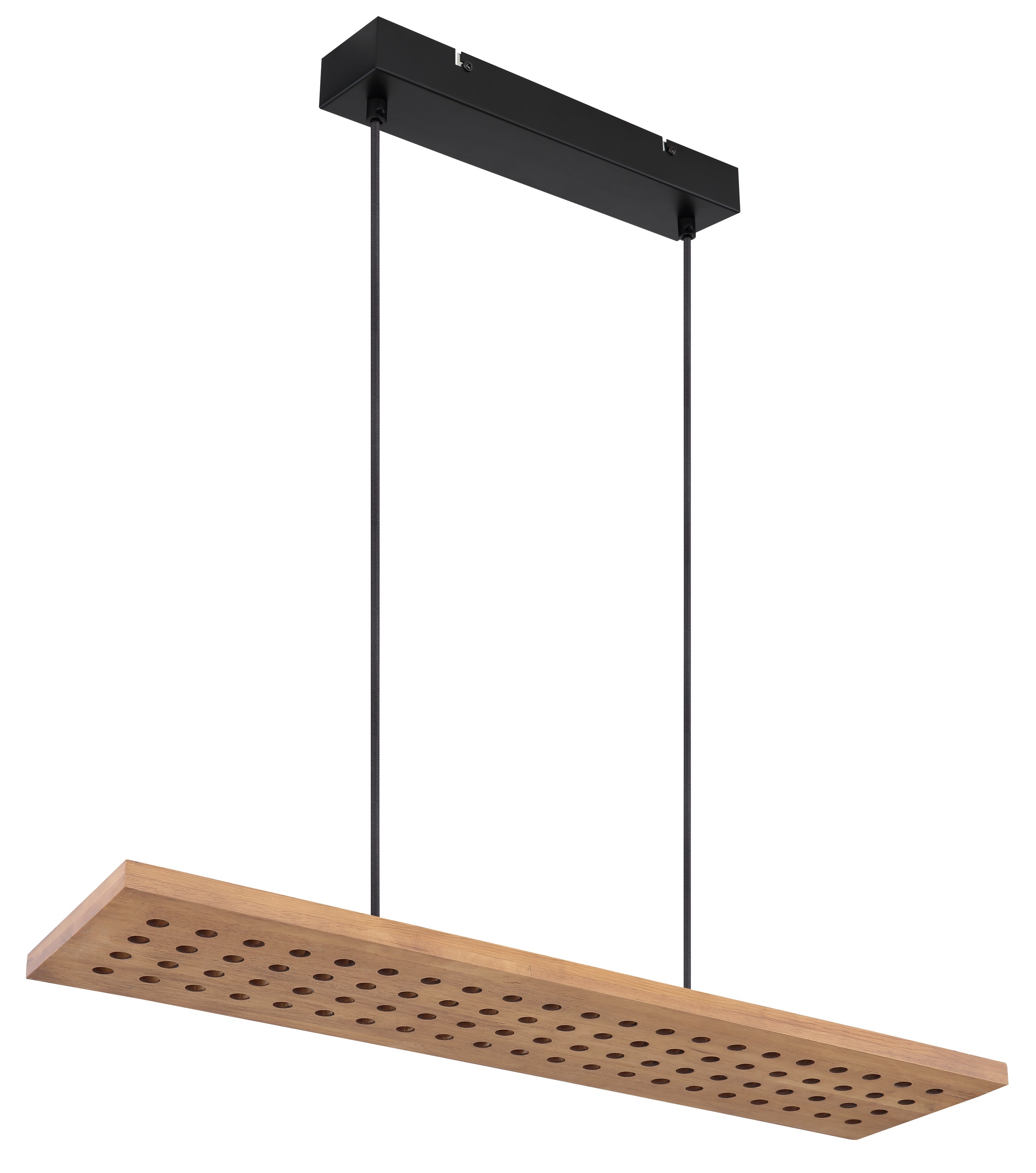 GLOBO LIGHTING Hängeleuchte »DOLORES« LED-Modul 1 Stk. Warmweiß Höhenverstellbare Hängeleuchte schwarz matt mit Holzoptik dunkel