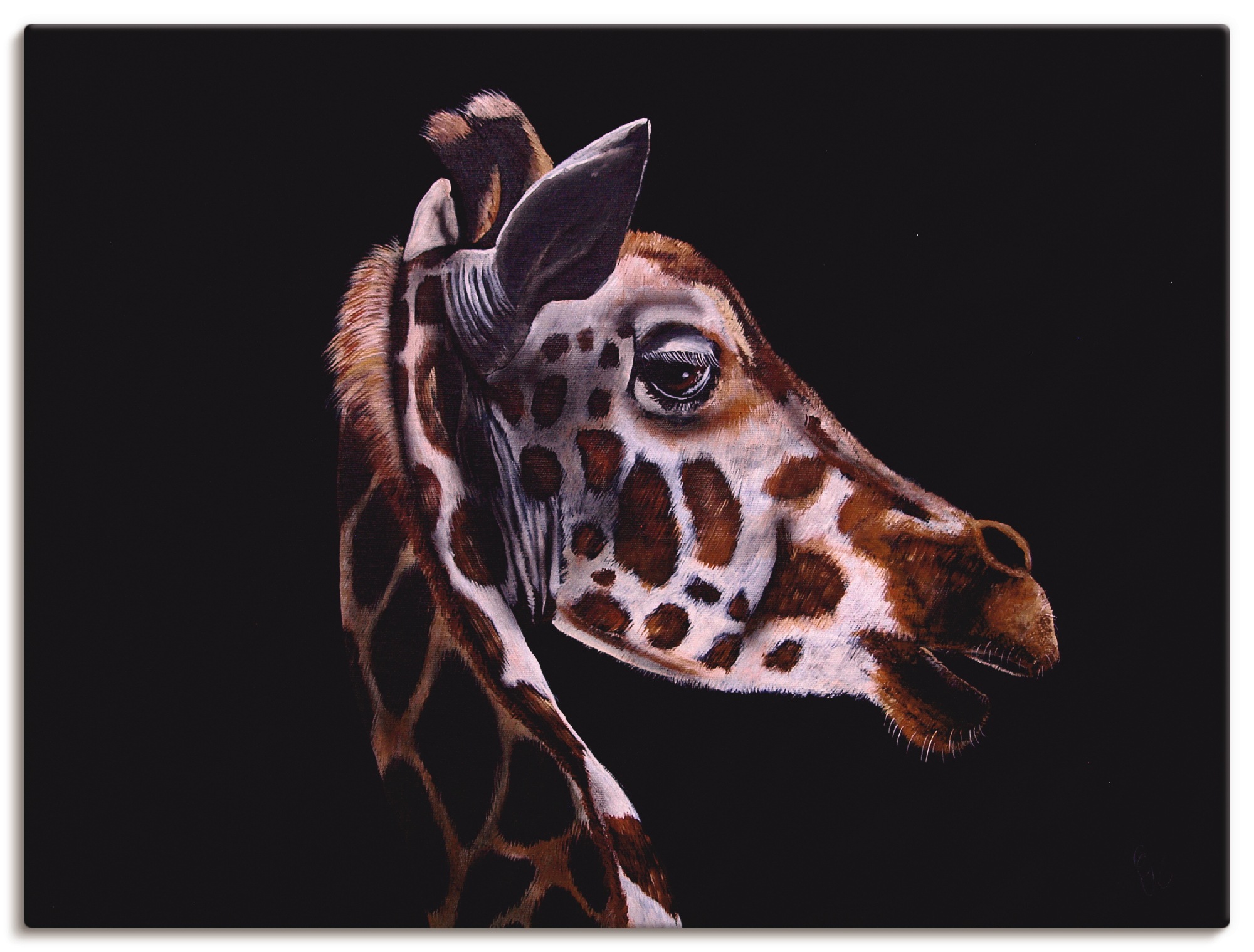 Artland Leinwandbild "Giraffen Portrait", Wildtiere, (1 St.), auf Keilrahmen gespannt