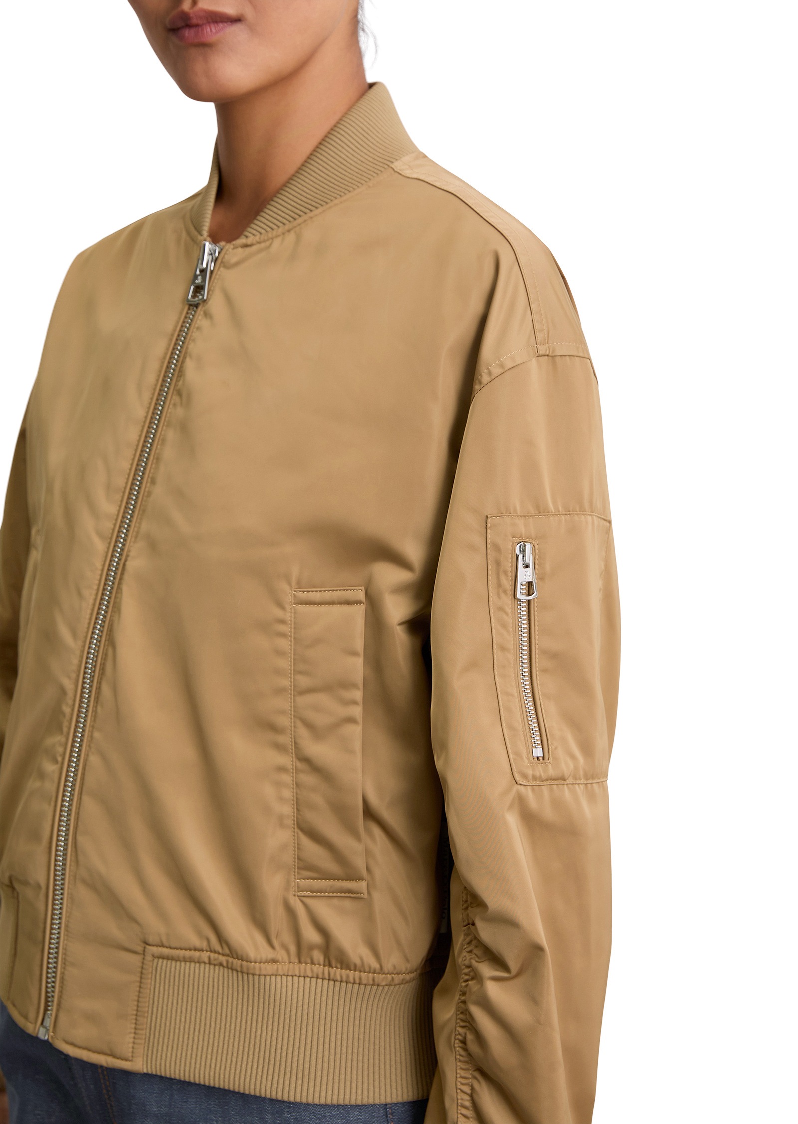 Marc O'Polo Outdoorjacke »aus recyceltem Shiny-Polyester-Twill«, ohne Kapuze