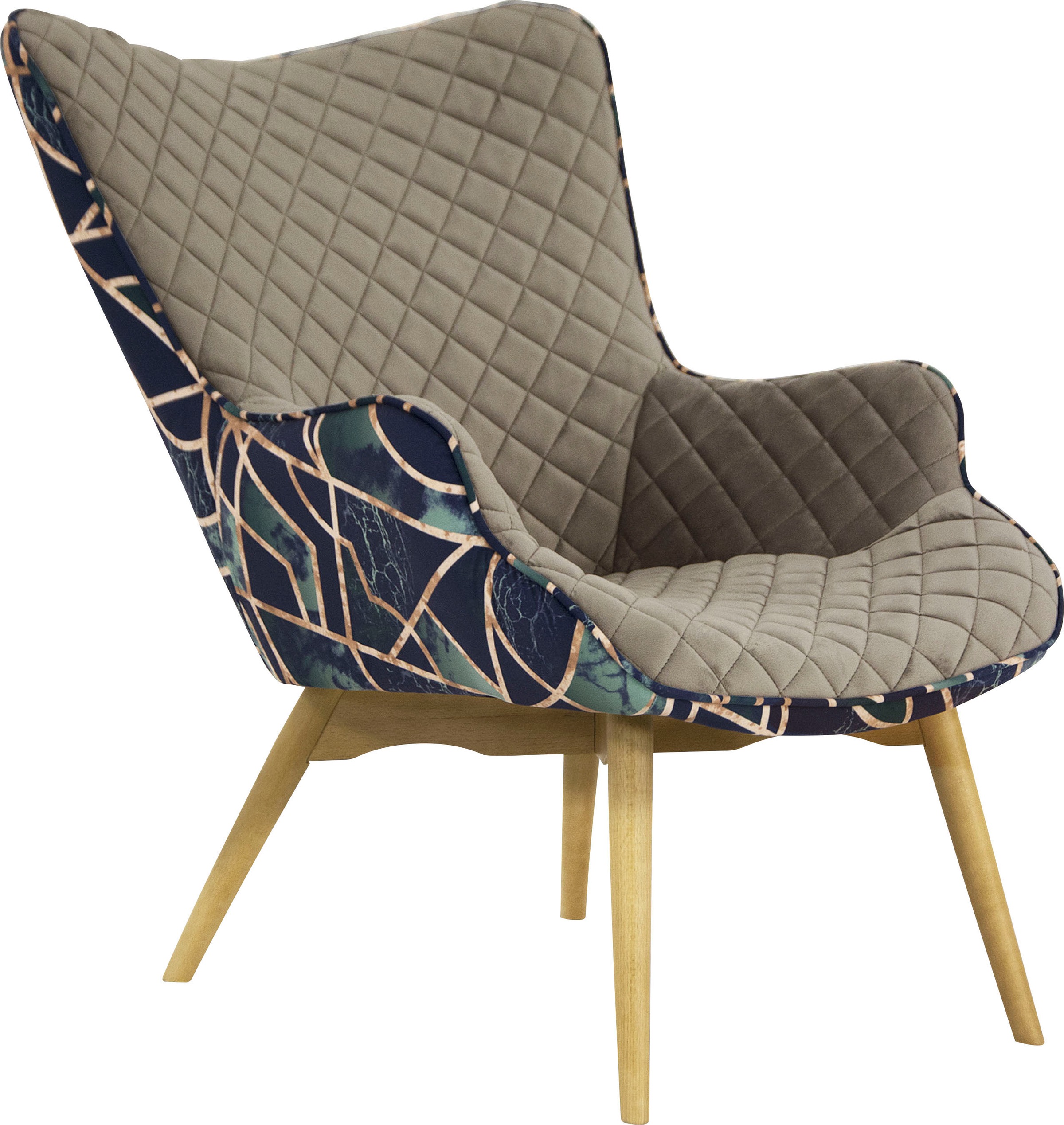 Home affaire Sessel "Duke Print" Karoprägung im Sitzbereich und Dekostoff a günstig online kaufen