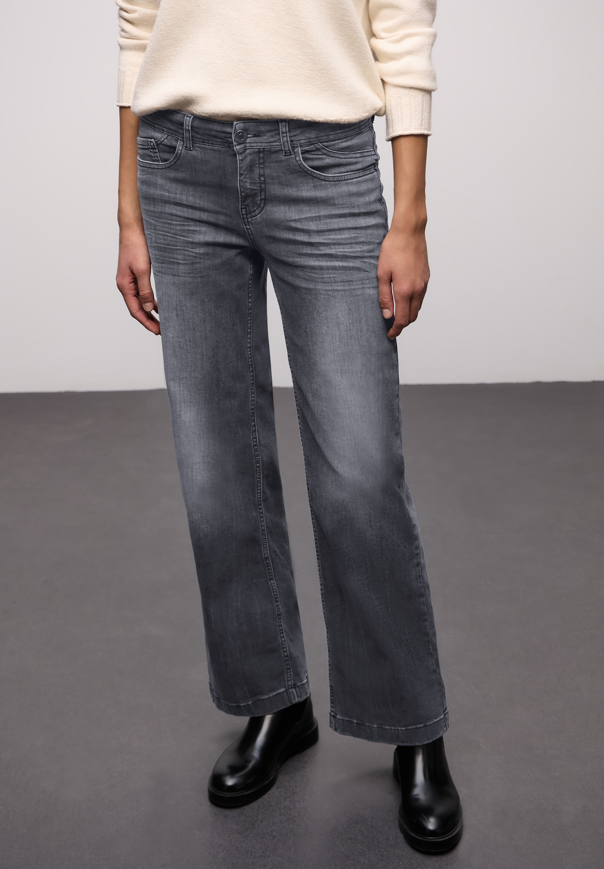STREET ONE 5-Pocket-Jeans "Style Wide Leg" Wide Leg mit Stretch günstig online kaufen