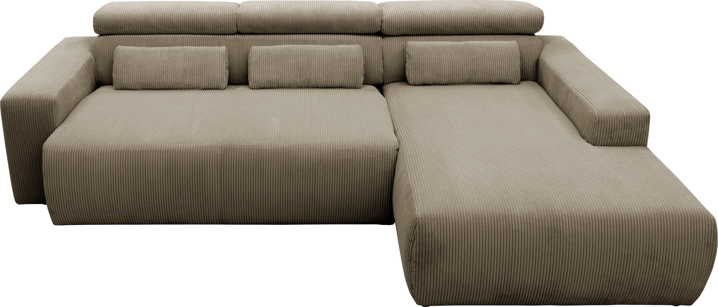 DOMO collection Ecksofa »Brandon große Ausführung B/T/H: 289/177/80 cm, auch in Leder und Cord«, mit Kopfteilverstellung, wahlweise Sitztiefenverstellung, L-Form