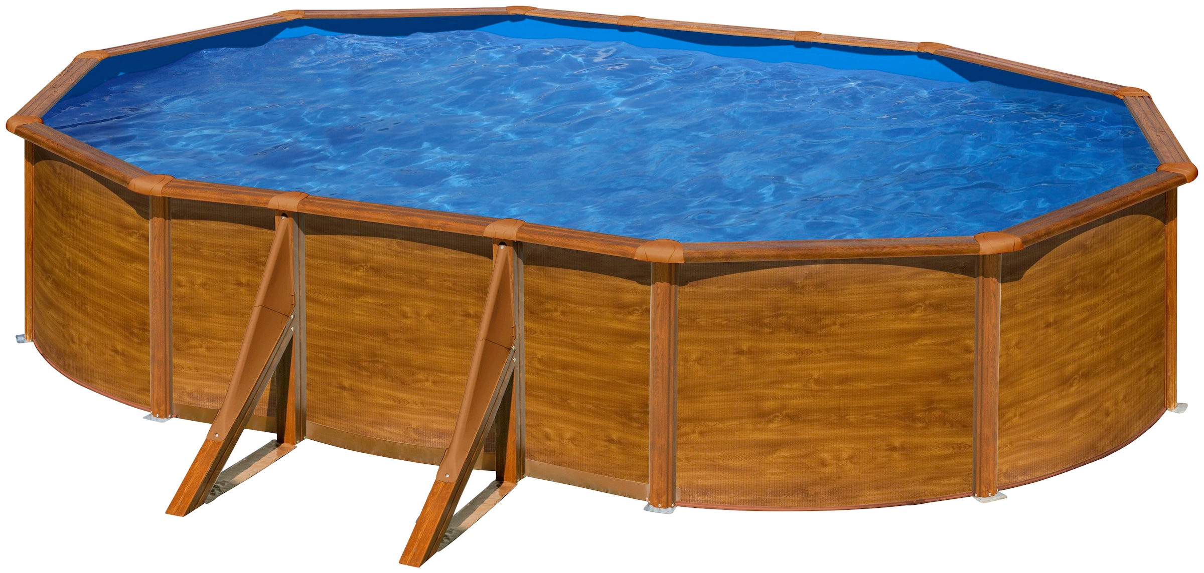 my POOL BWT Ovalpool, (Set, 5 tlg.), in moderner Holzoptik, Tiefe 132 cm, verschiedene Größen
