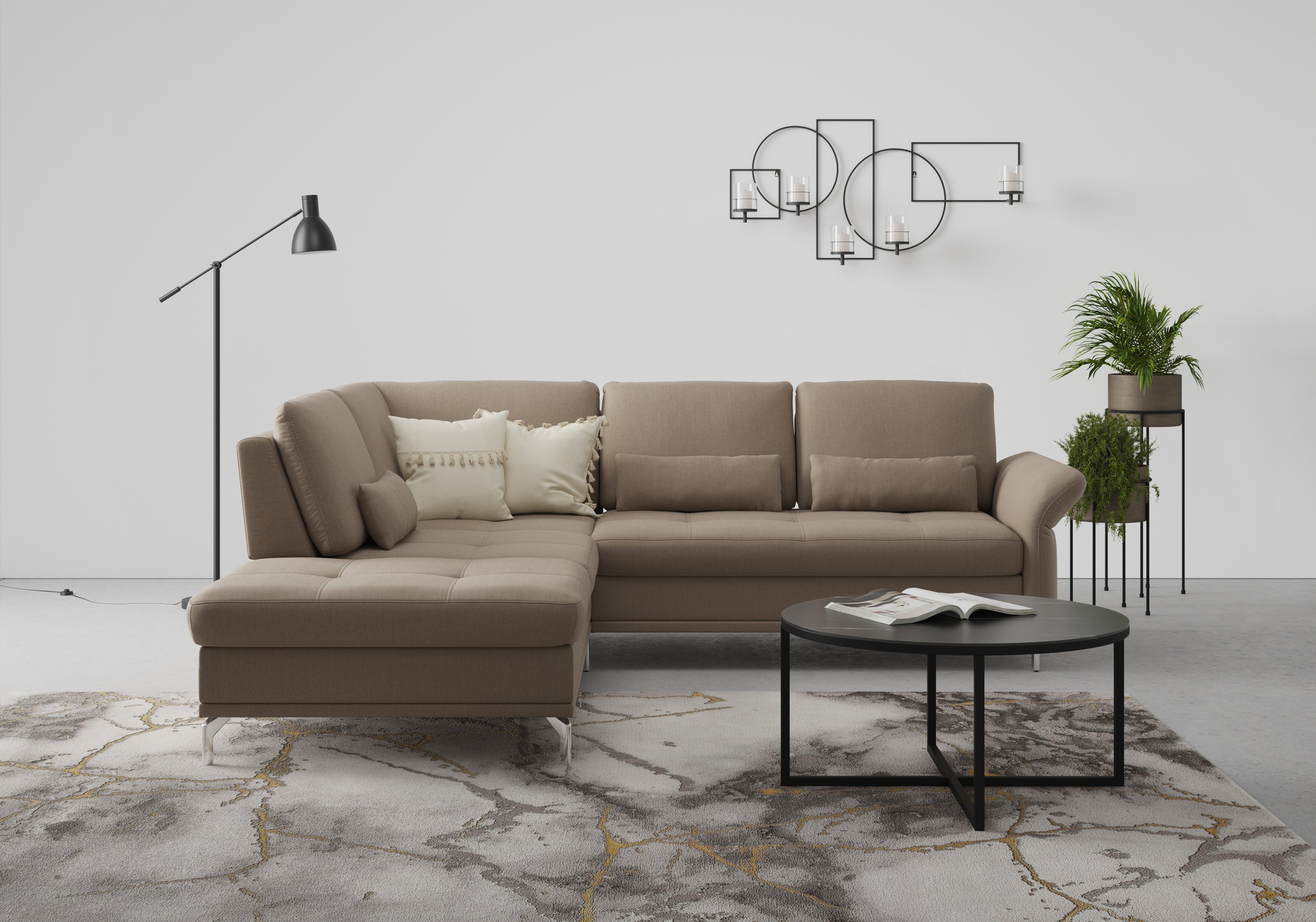 INOSIGN Ecksofa »Palm Beach L-Form«, Federkern, mit Sitztiefenverstellung, wahlweise mit Bettfunktion