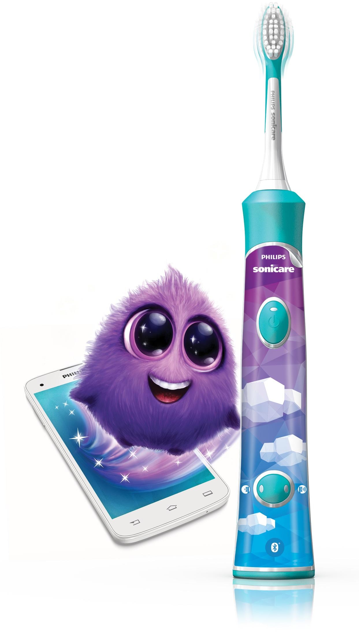 Philips Sonicare Elektrische Kinderzahnbürste »HX6322/04«, 2 St. Aufsteckbürsten, inkl. 8 Aufkleber