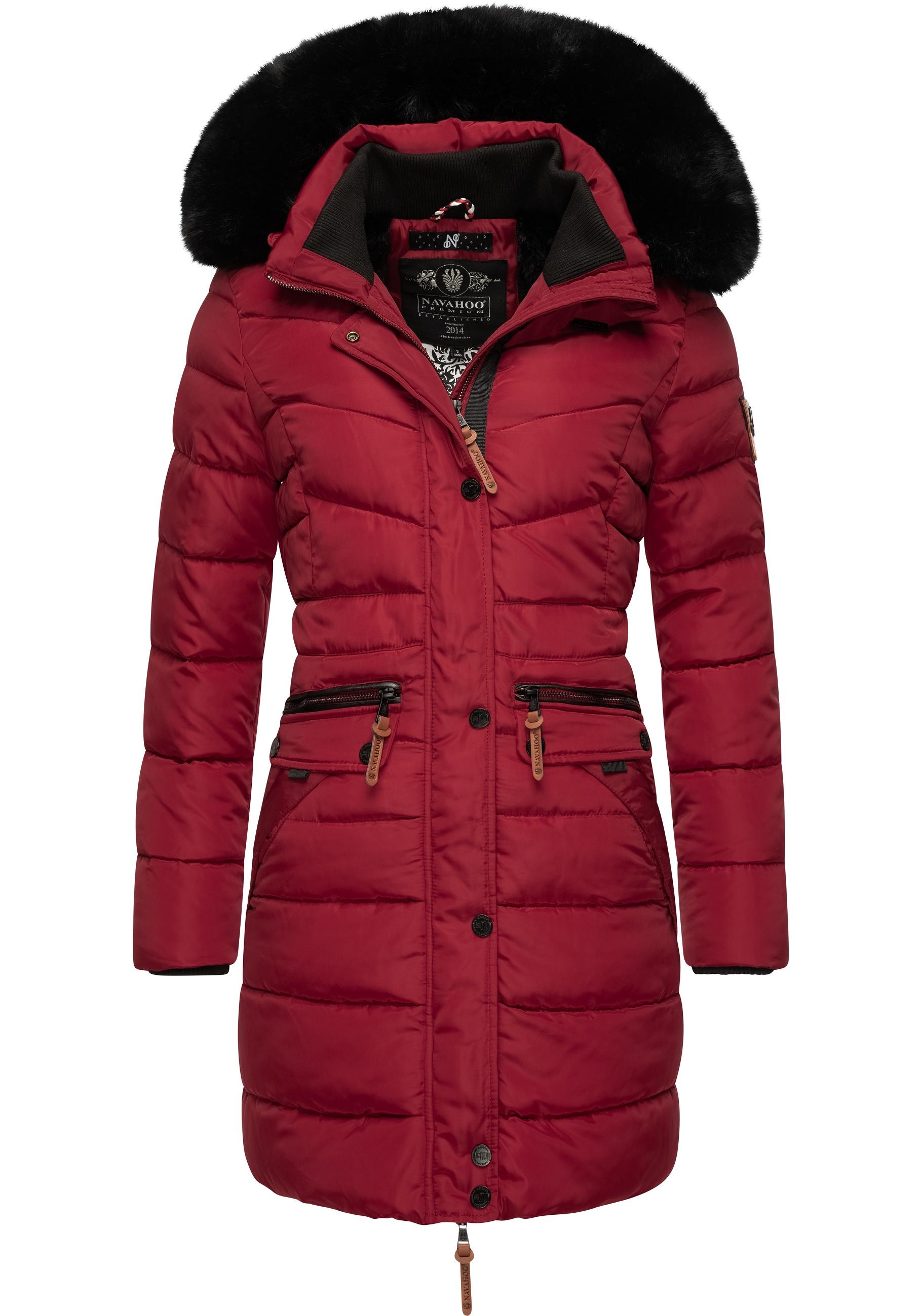 Navahoo Steppmantel "Paula", stylischer Winter Parka m. edlem Fellimitat