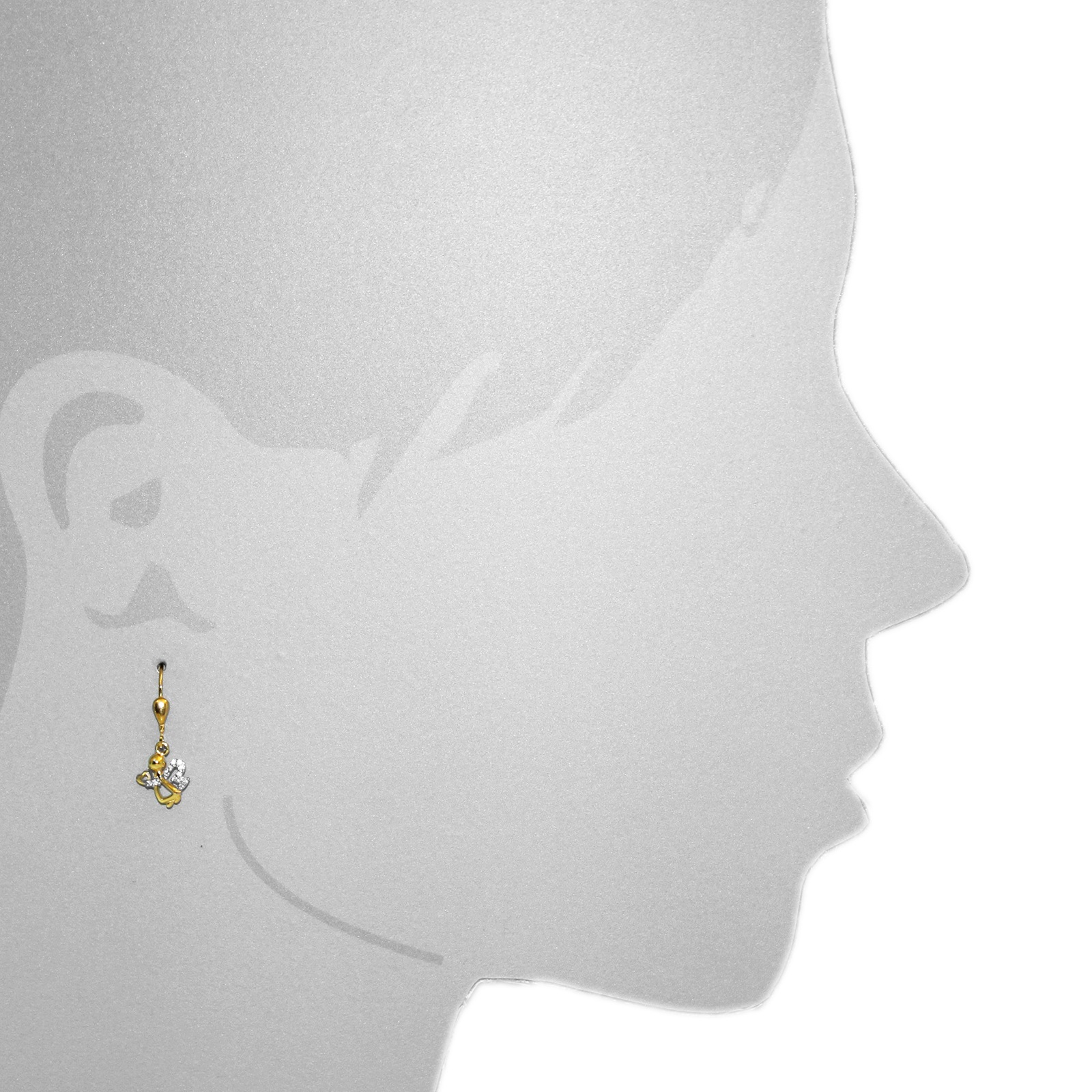 Paar Ohrhänger OSTSEE-SCHMUCK "- Engel - Gold 333/000 - Zirkonia" Gr. 25, gold (gold 333, goldfarben, gelb), Ohrringe, Damen, Gelbgold 333 4