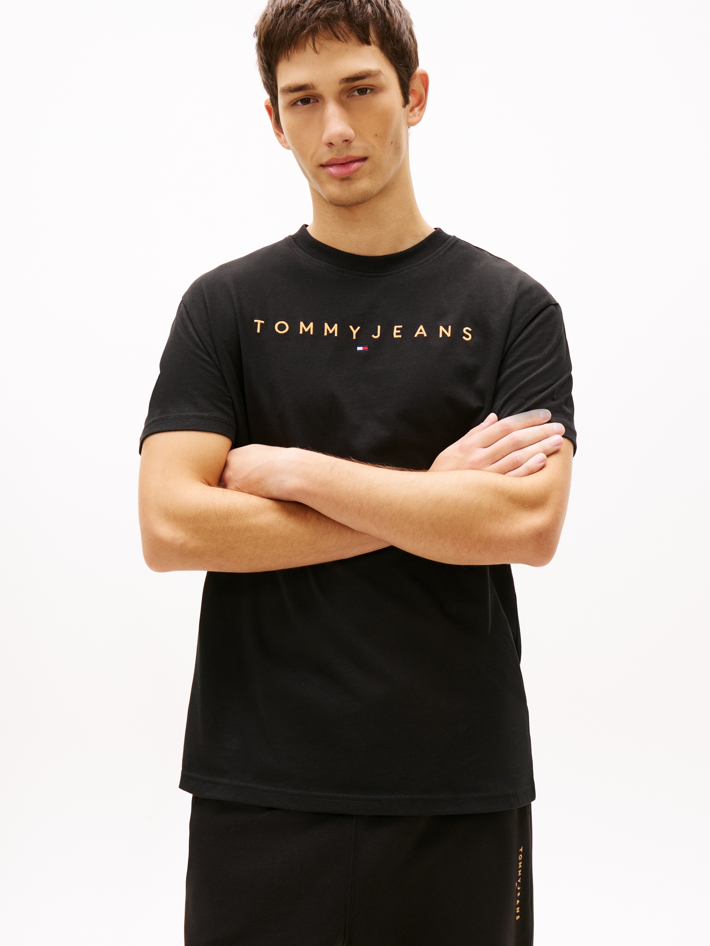 Tommy Jeans "TJM REGULAR LINEAR LOGO EXT" Rundhals, Regular Fit
