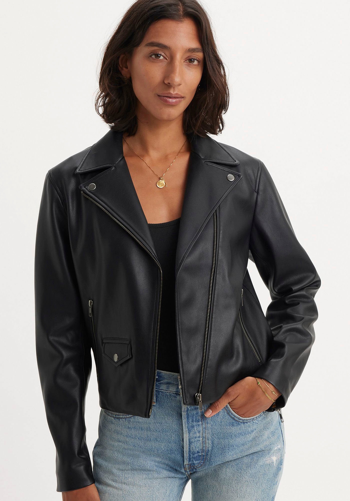 Levi's® Lederimitatjacke »LELOU SHRUNKEN MOTO BLA« bestellen | BAUR