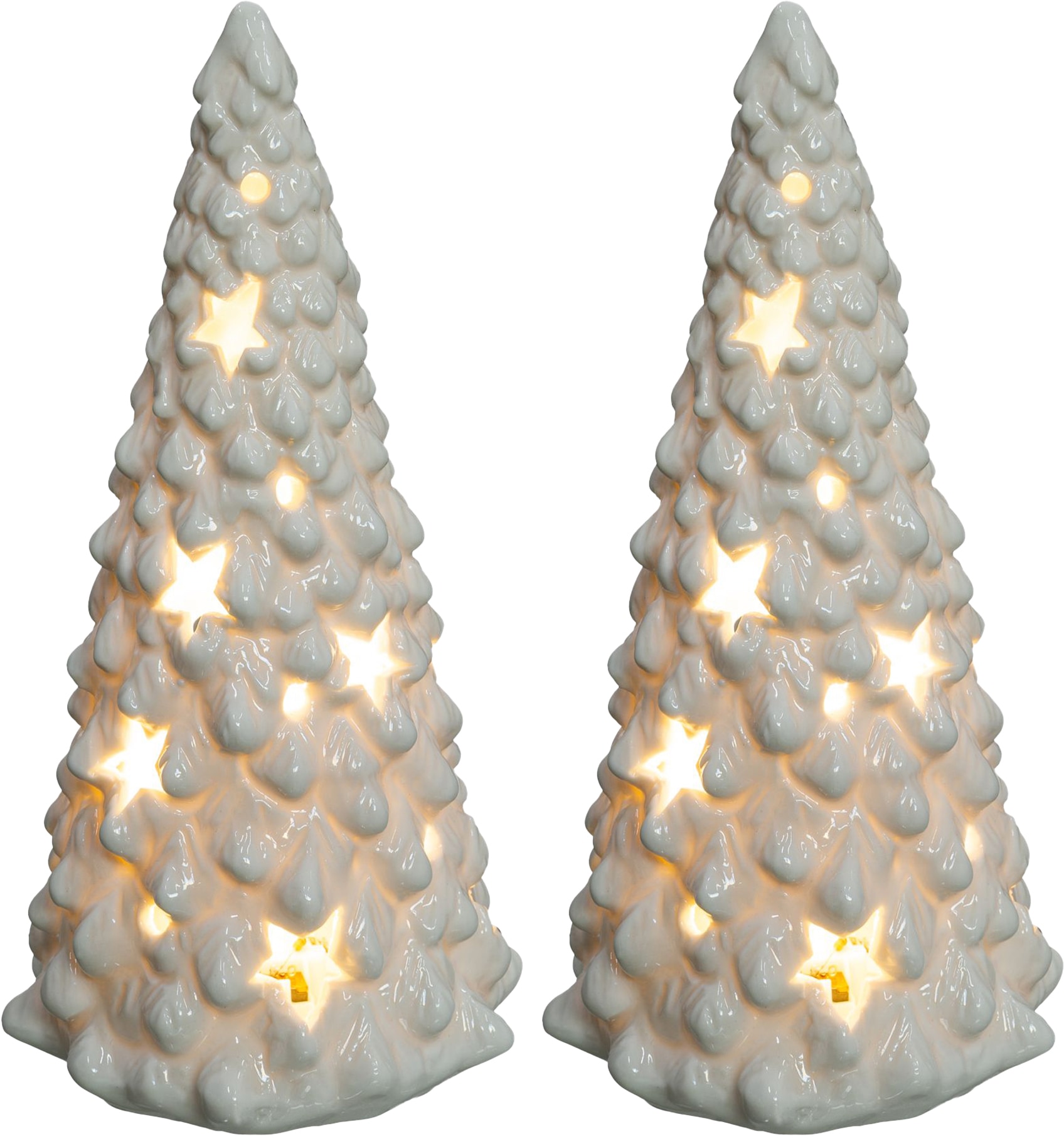 Creativ light LED Baum »Weihnachtsdeko«, 2er Set, aus Keramik, mit 6h  Timerfunktion bestellen | BAUR