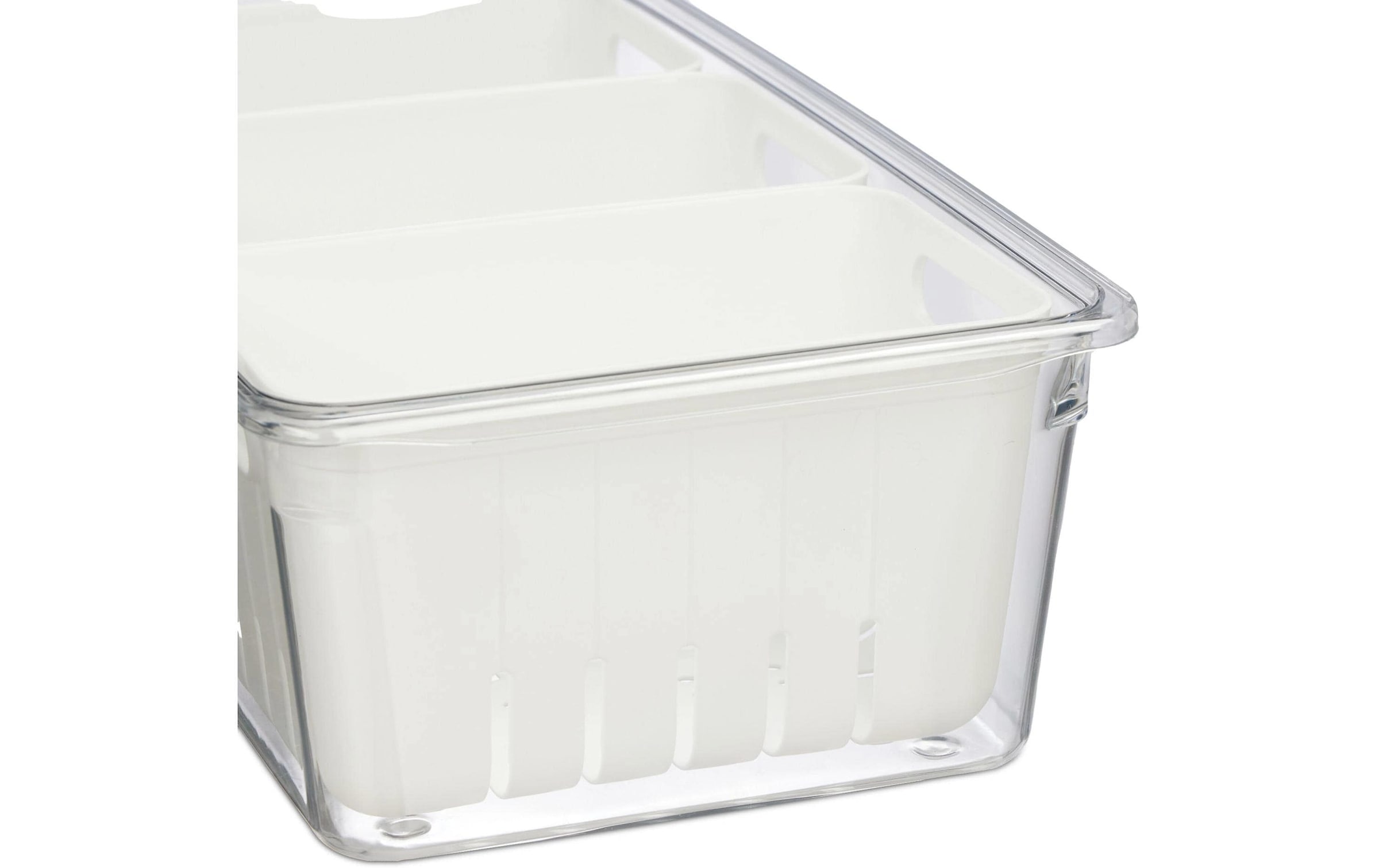 relaxdays Organizer »600 g, 3 Stück, Transparent/Weiss«