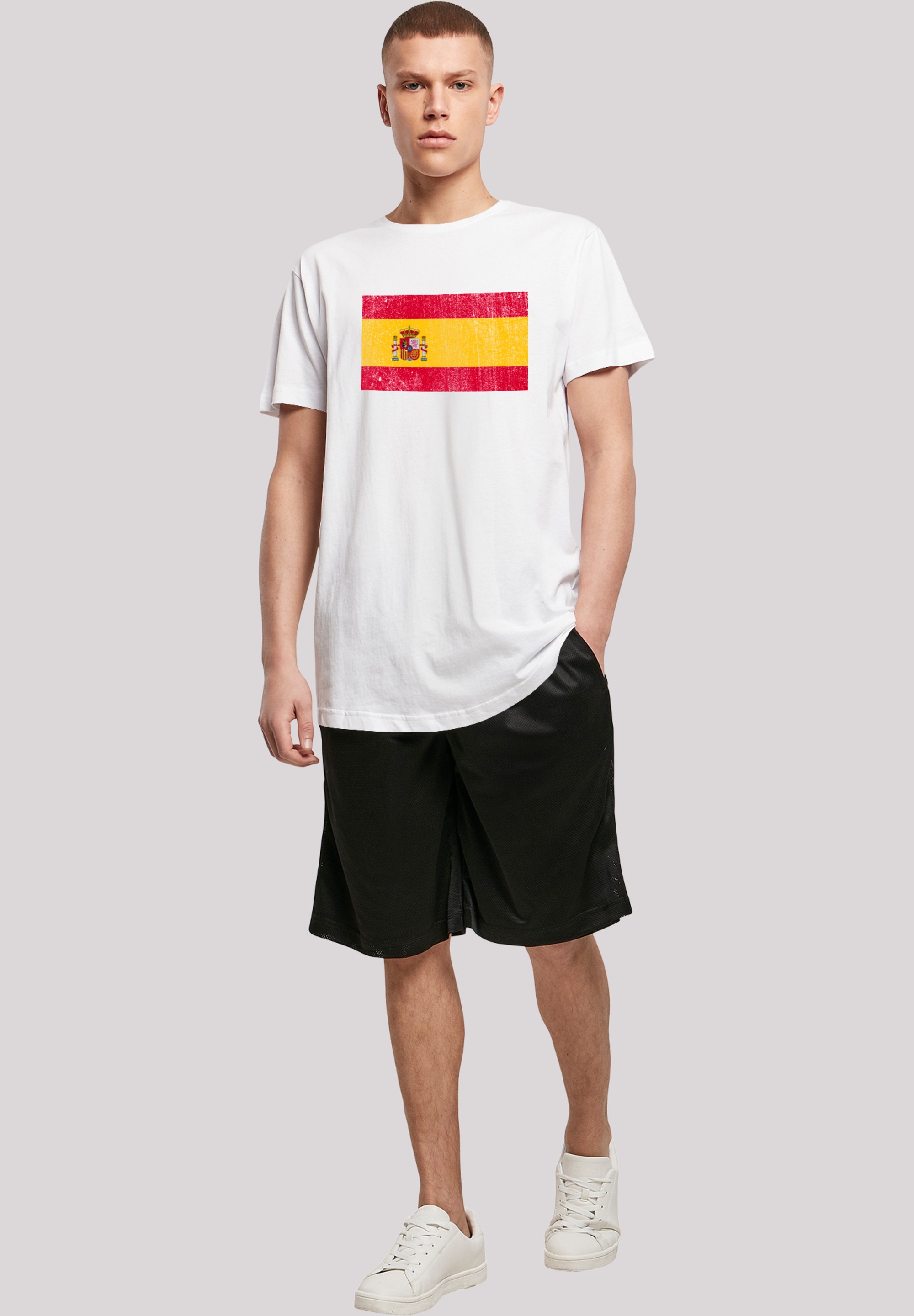 F4NT4STIC T-Shirt »Spain Spanien Flagge distressed«, Print
